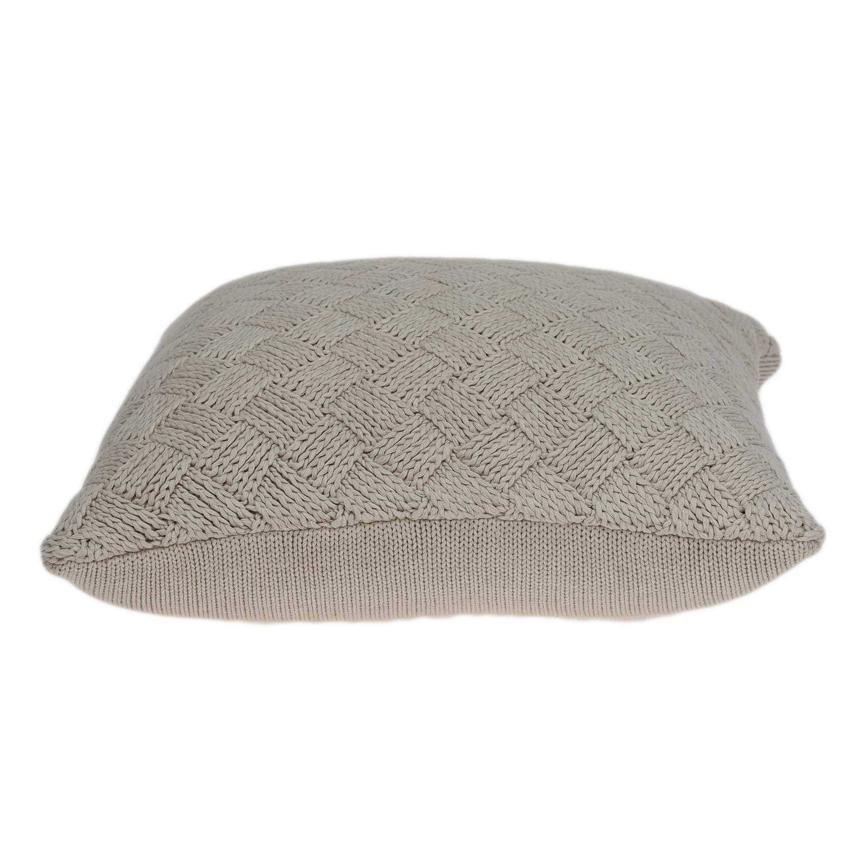 Square Textured Beige Accent Pillow Cover