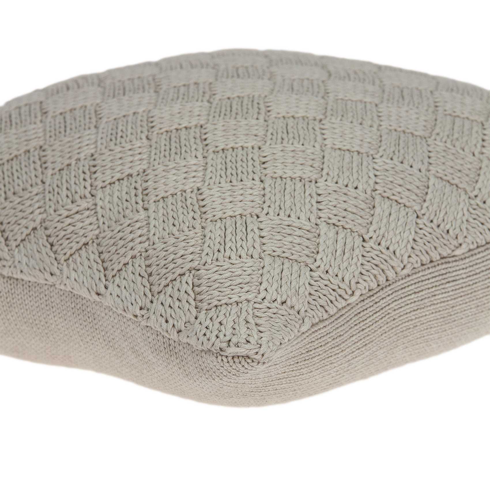 Square Textured Beige Accent Pillow Cover