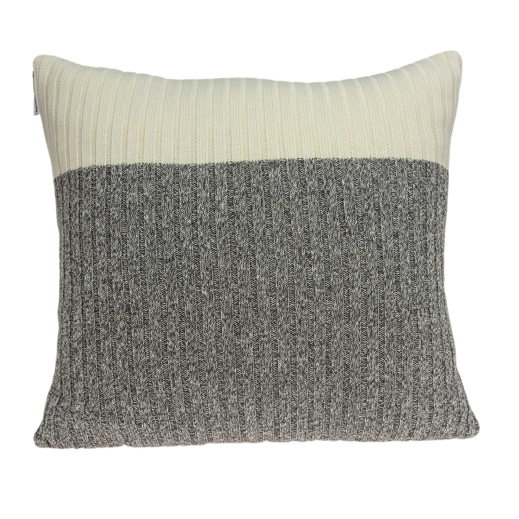 Casual Square Gray and Tan Accent Pillow Cover