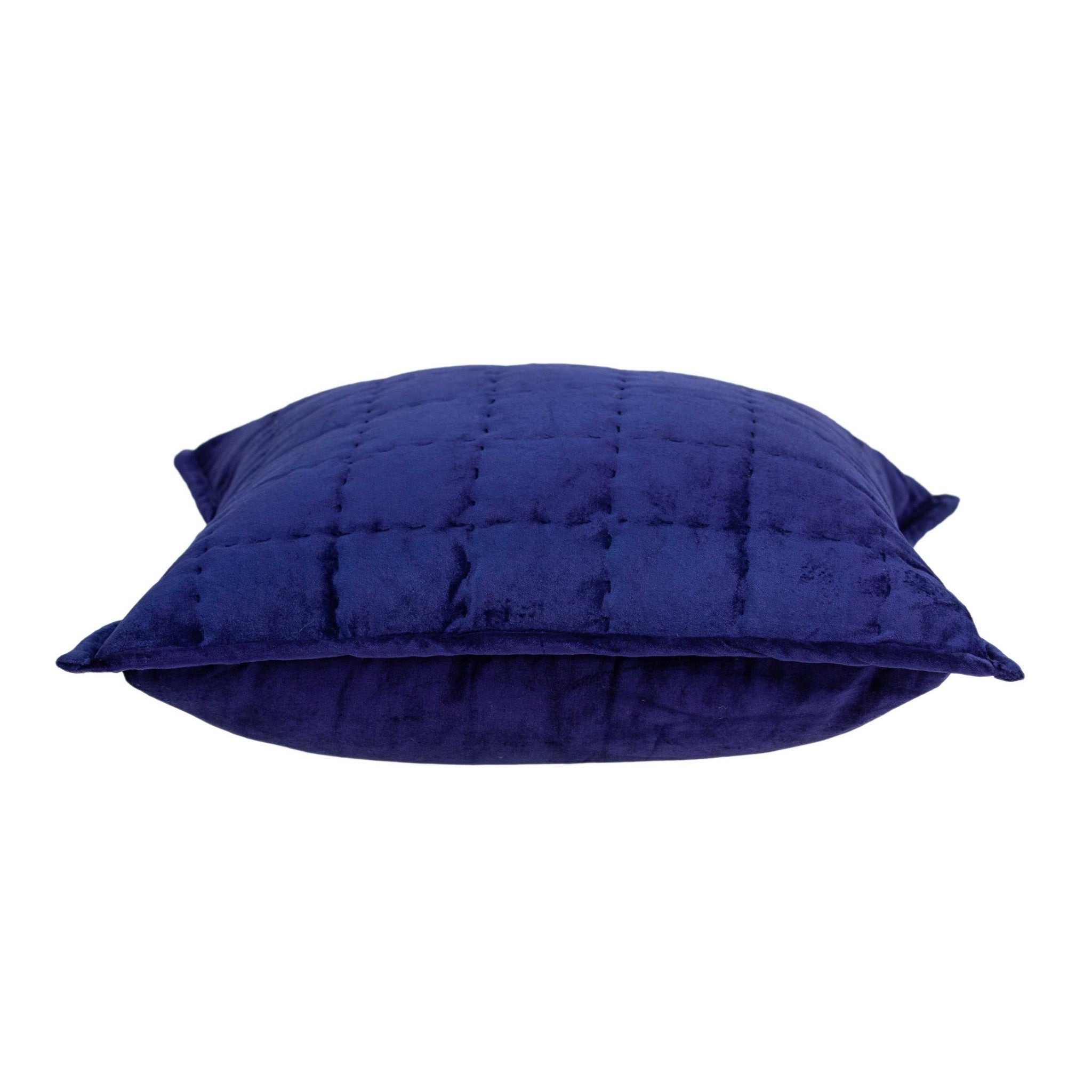 Super Soft Royal Blue Solid Quilted Pillow Cover