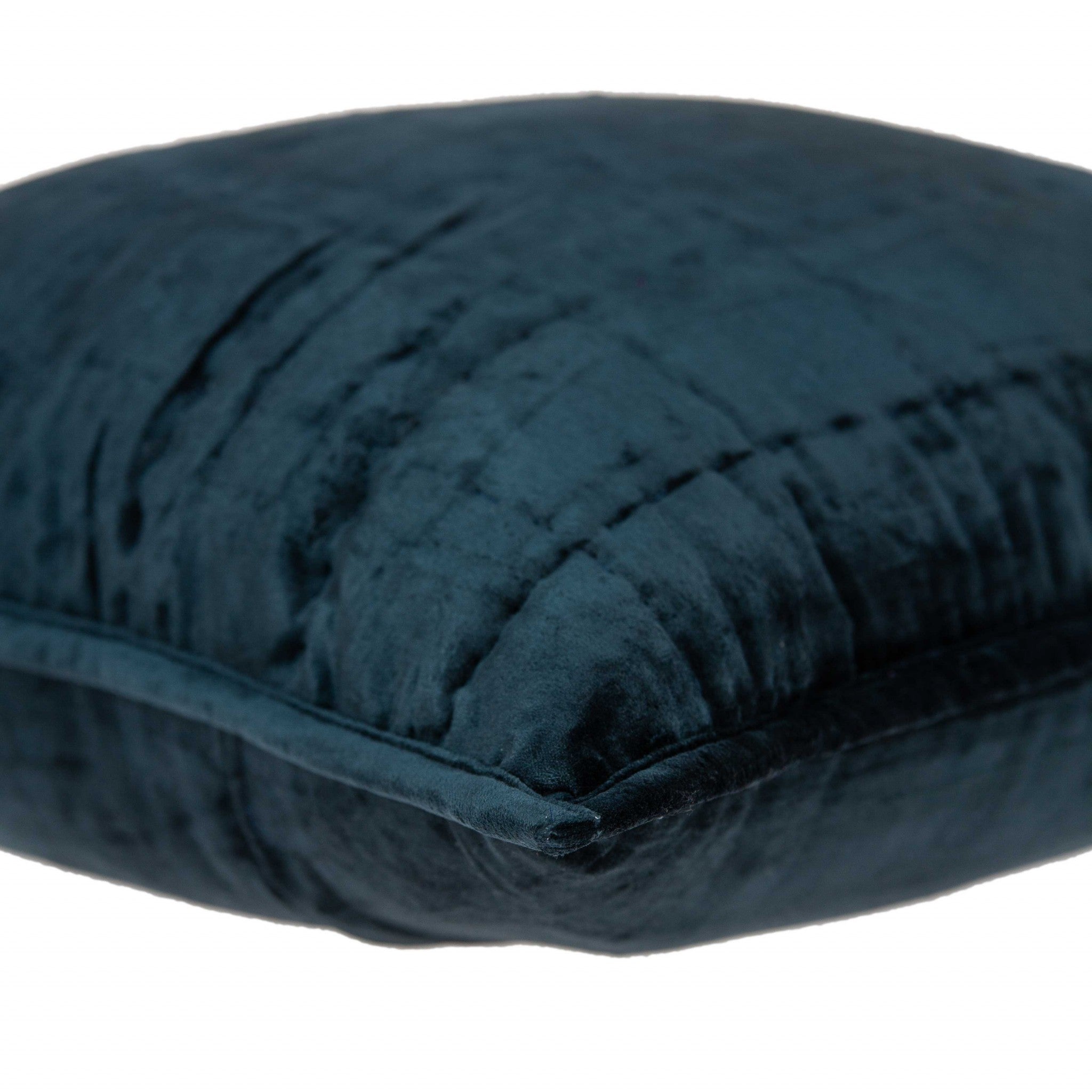 Super Soft Dark Blue Solid Quilted Pillow Cover