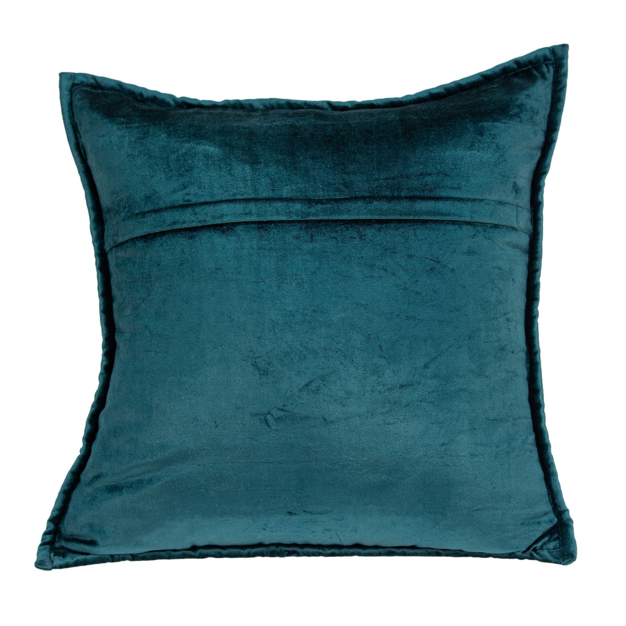 20" x 0.5" x 20" Transitional Teal Solid Quilted Pillow Cover