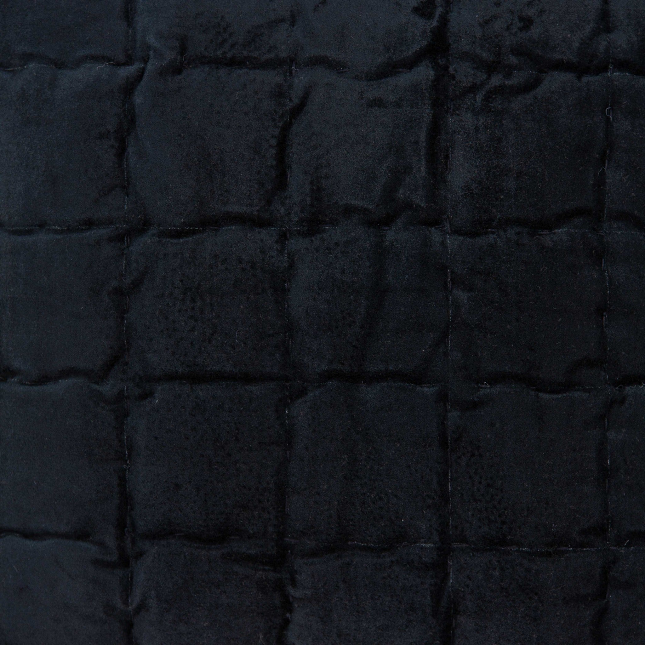 20" x 0.5" x 20" Transitional Black Solid Quilted Pillow Cover