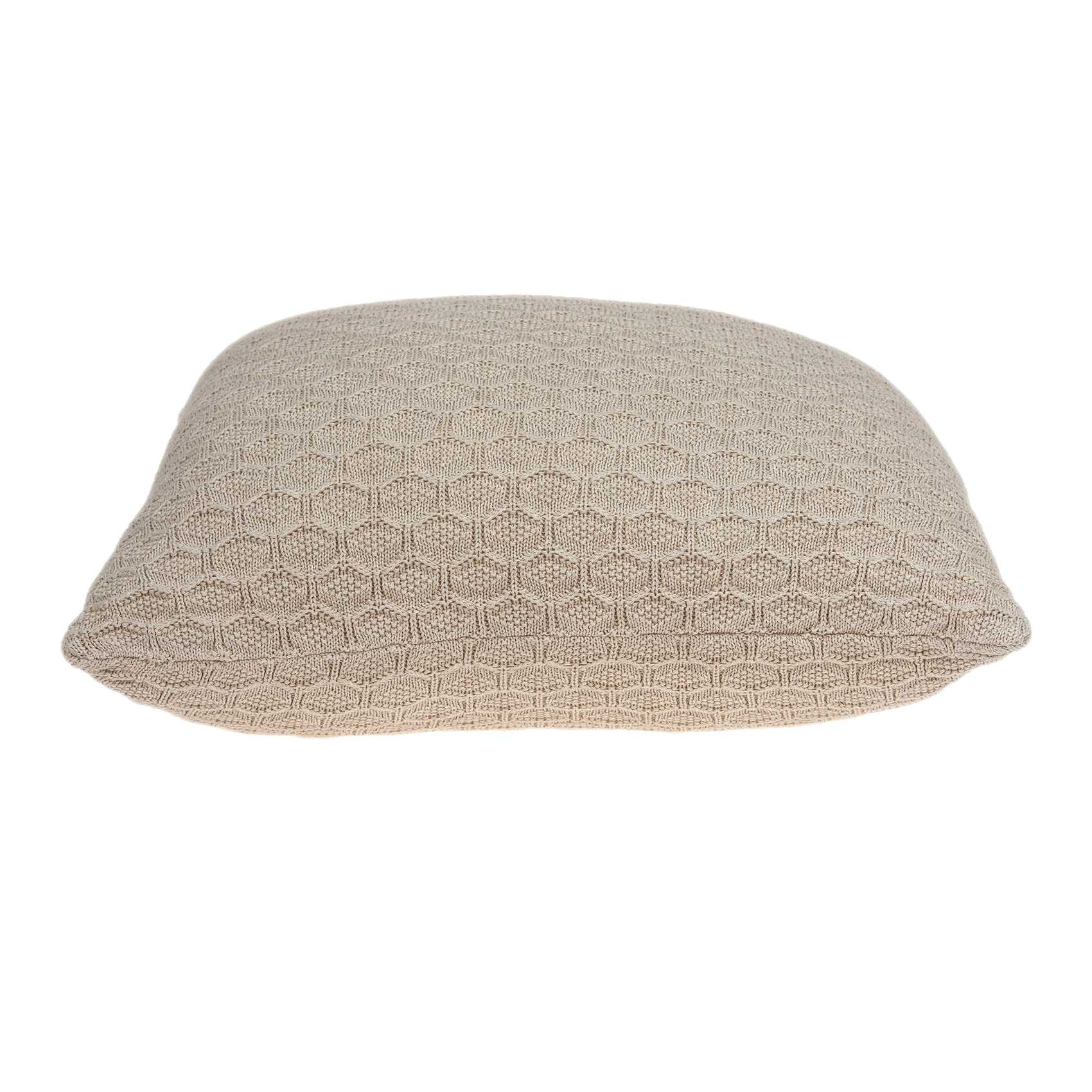 Casual Tan Honeycomb Design Square Accent Pillow Cover