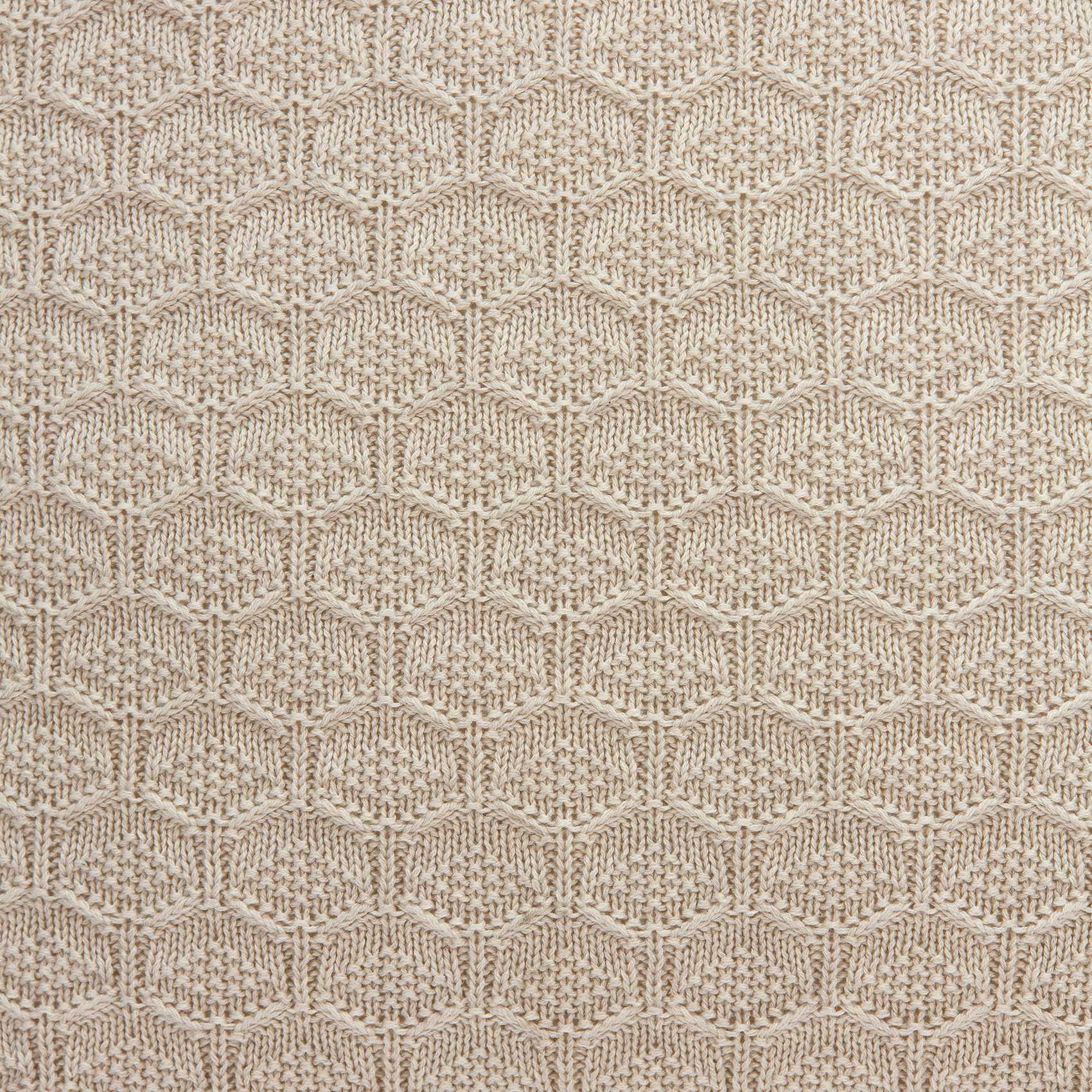 Casual Tan Honeycomb Design Square Accent Pillow Cover