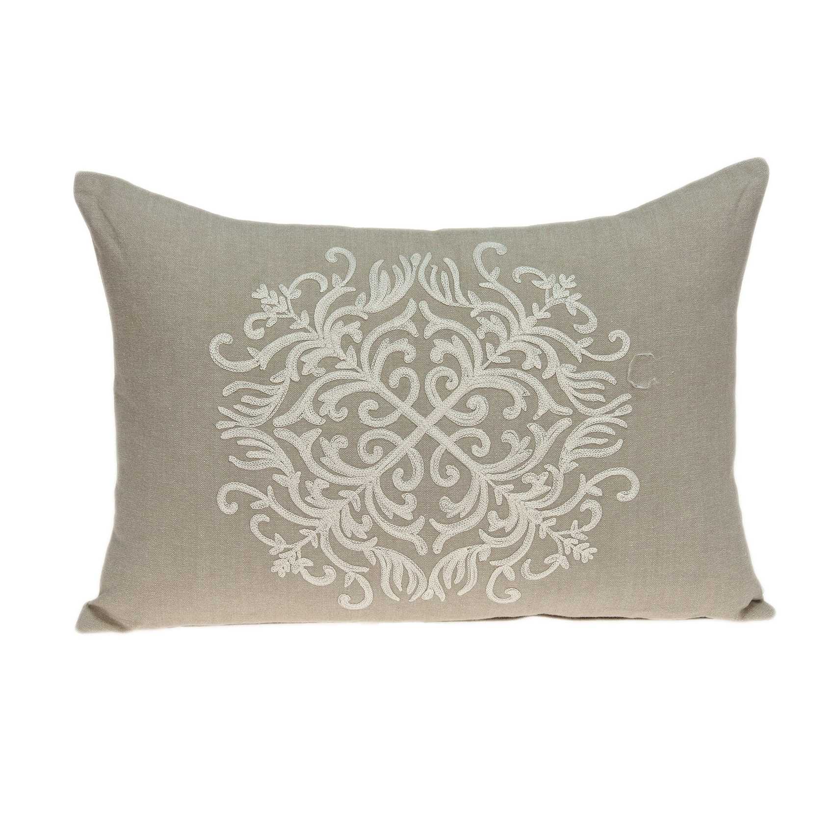 20" x 0.5" x 14" Elegant Transitional Beige Cotton Accent Pillow Cover