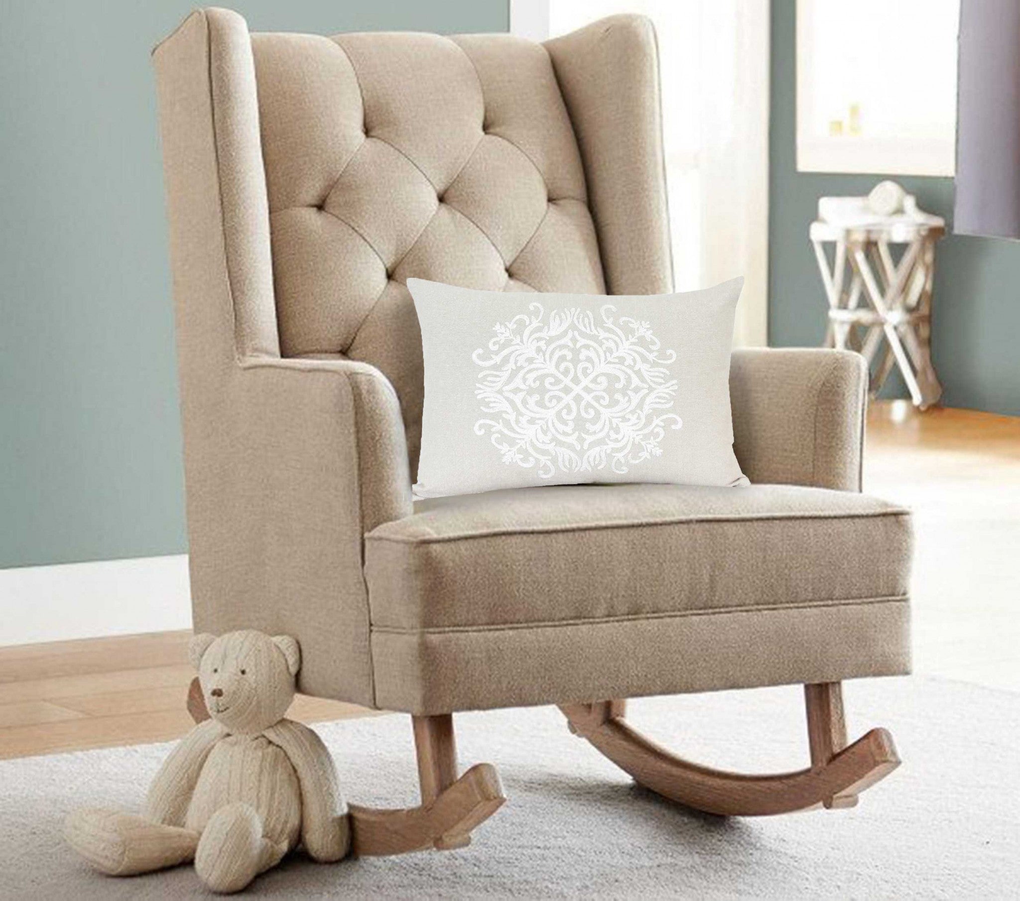 20" x 0.5" x 14" Elegant Transitional Beige Cotton Accent Pillow Cover