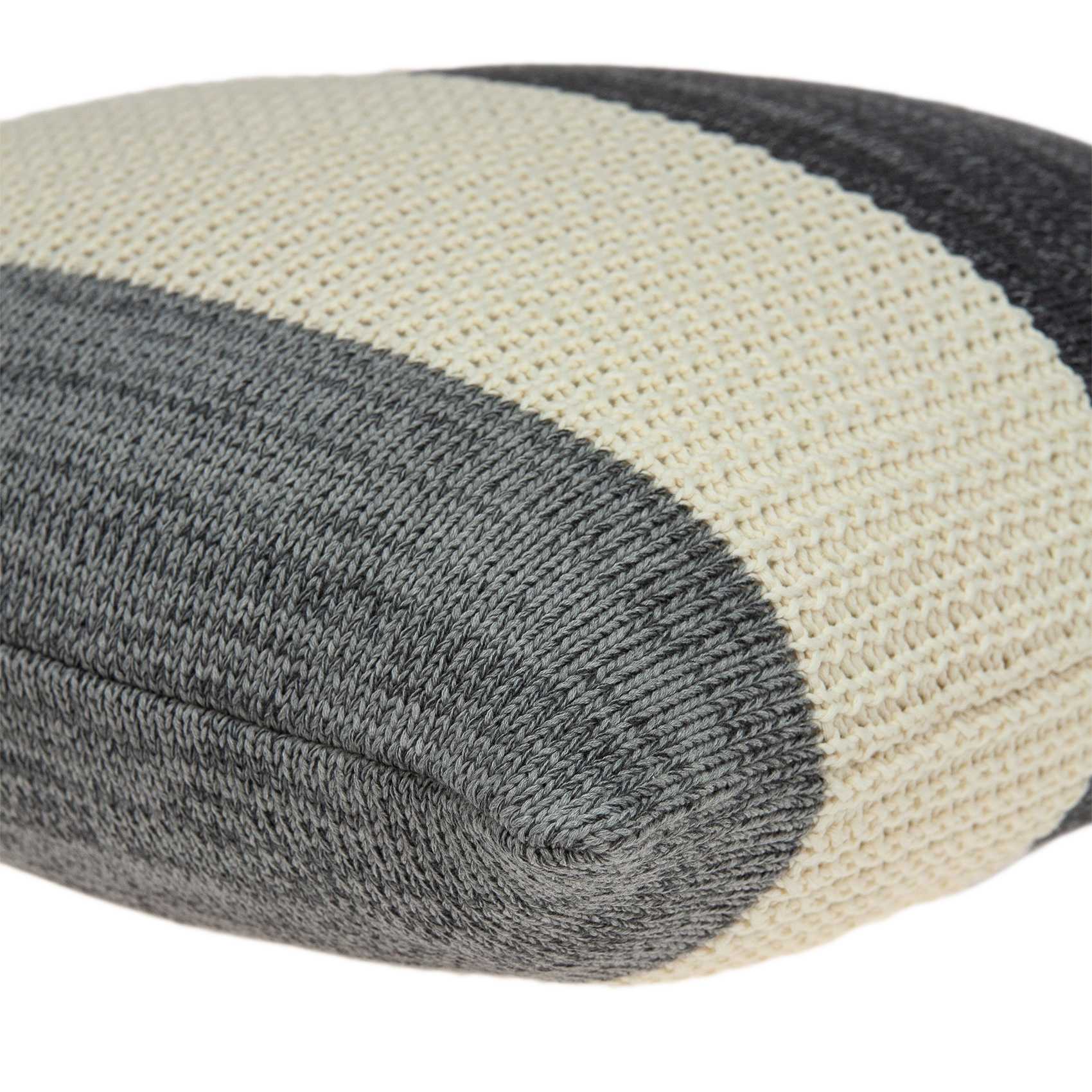 Casual Square Cream and Heather Gray Accent Pillow Cover