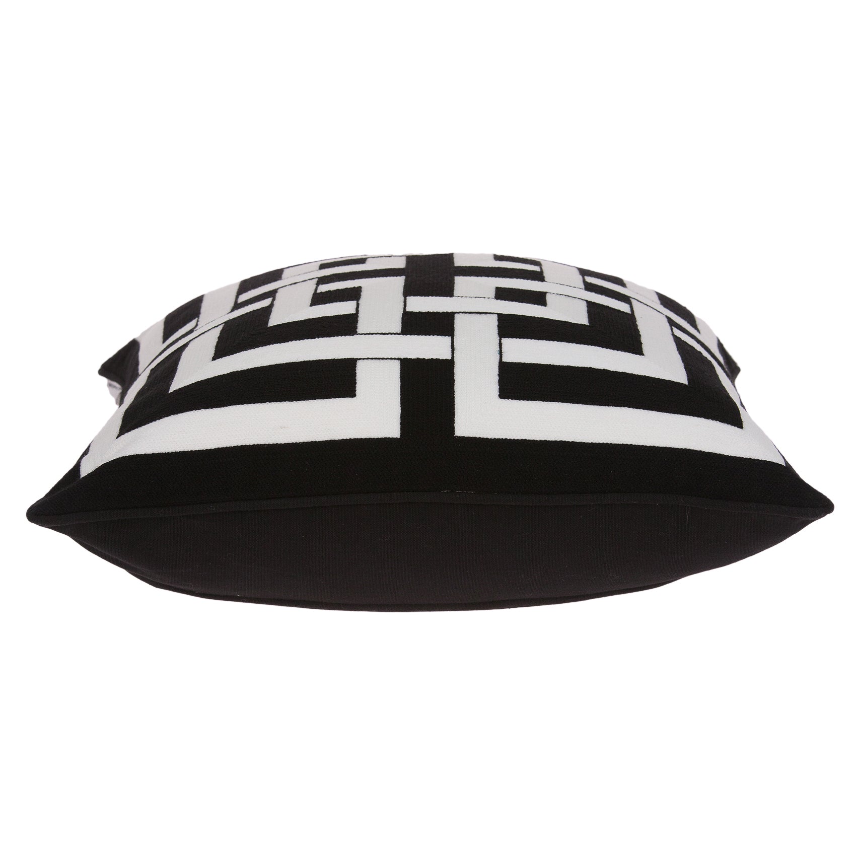 20" x 0.5" x 20" Transitional Black and White Accent Pillow Cover