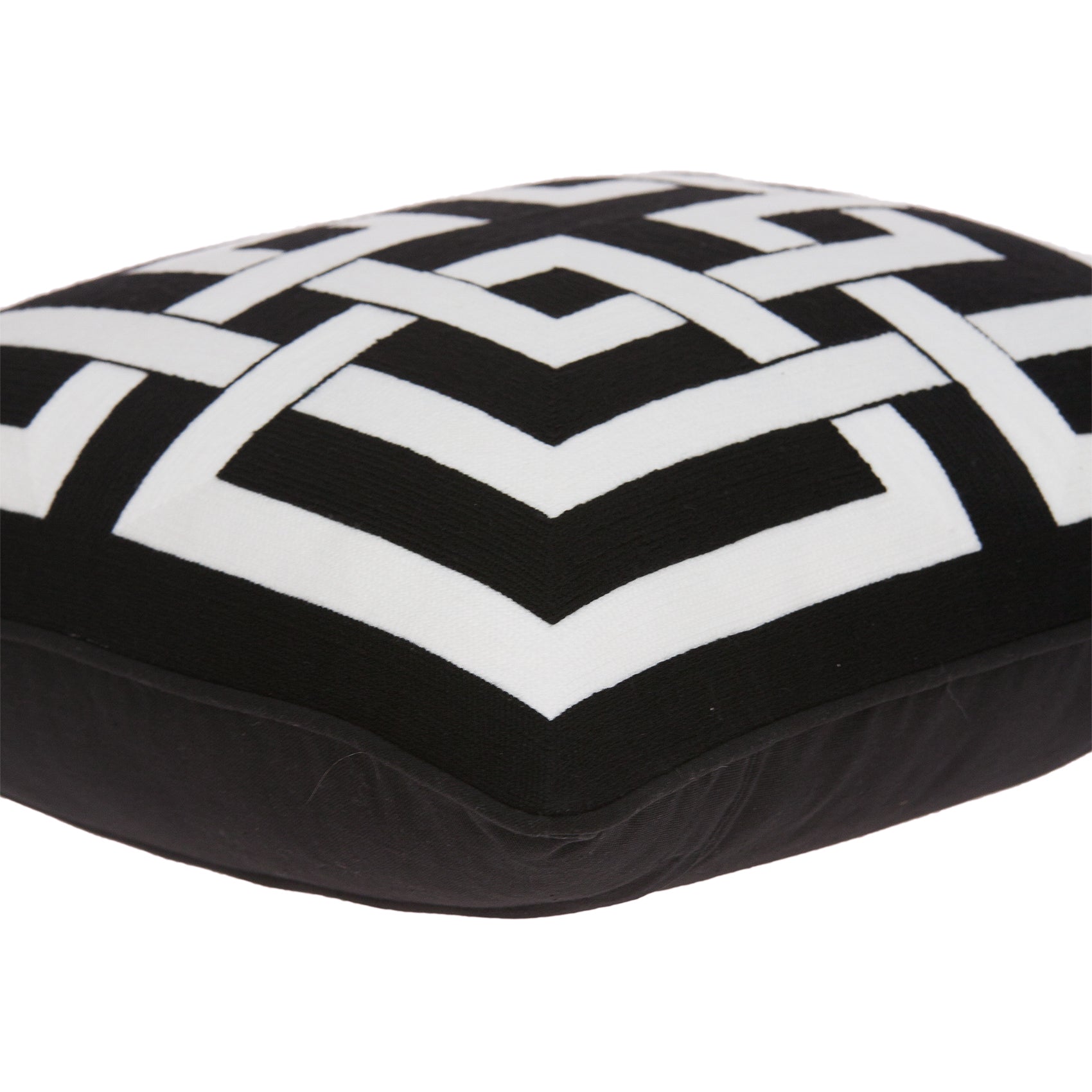 20" x 0.5" x 20" Transitional Black and White Accent Pillow Cover