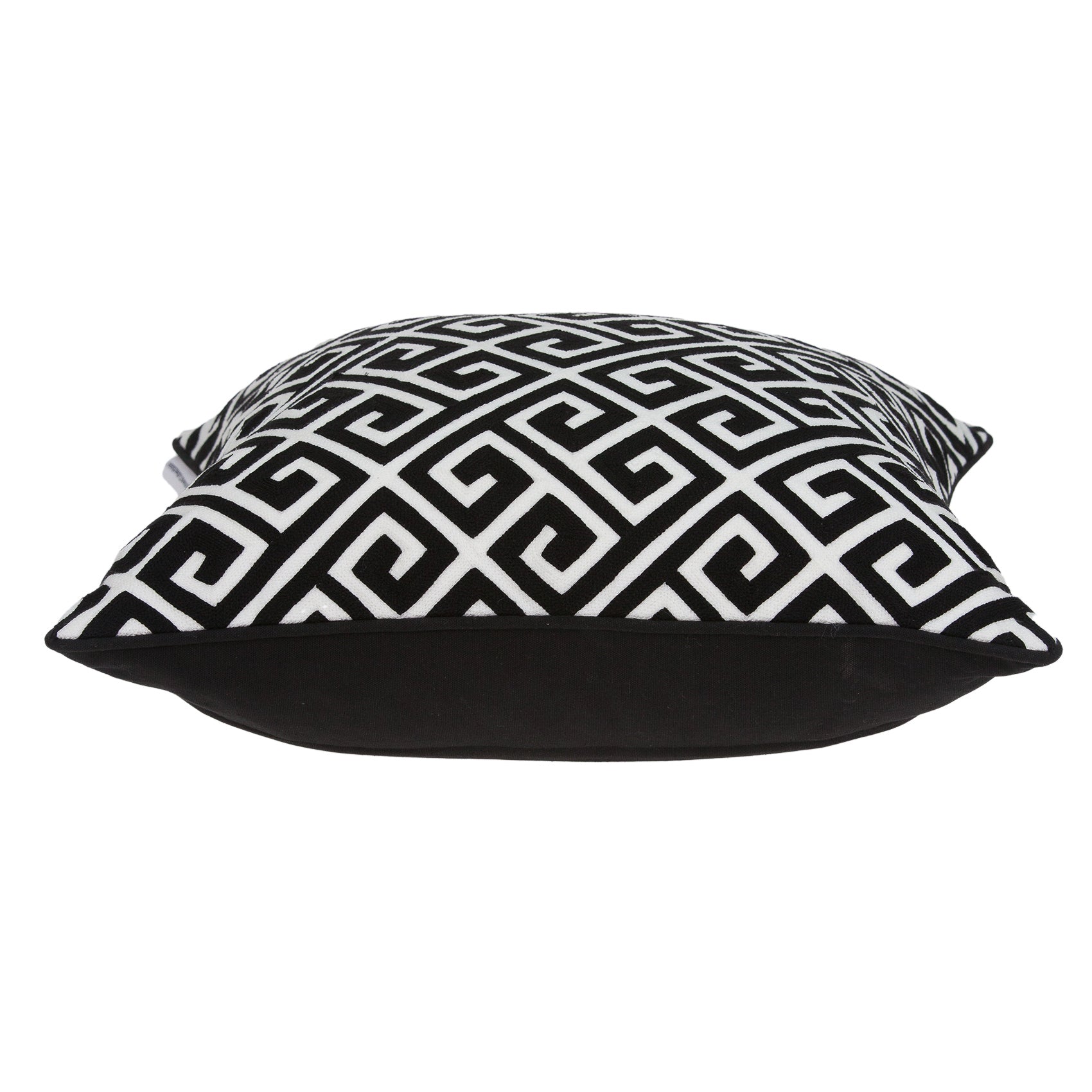 20" x 0.5" x 20" Transitional Black and White Pillow Cover