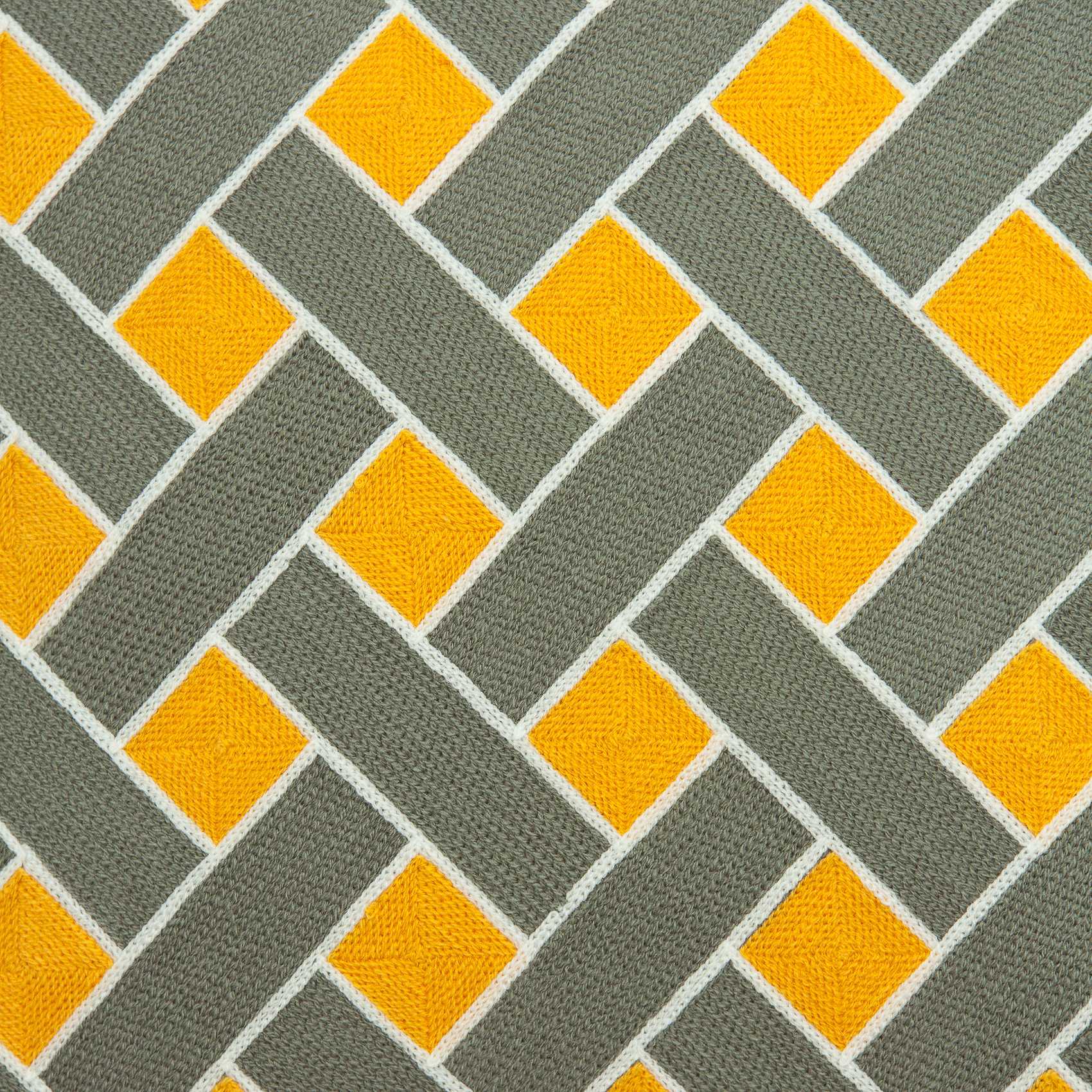 20" x 0.5" x 20" Transitional Gray, Orange & White Pillow Cover