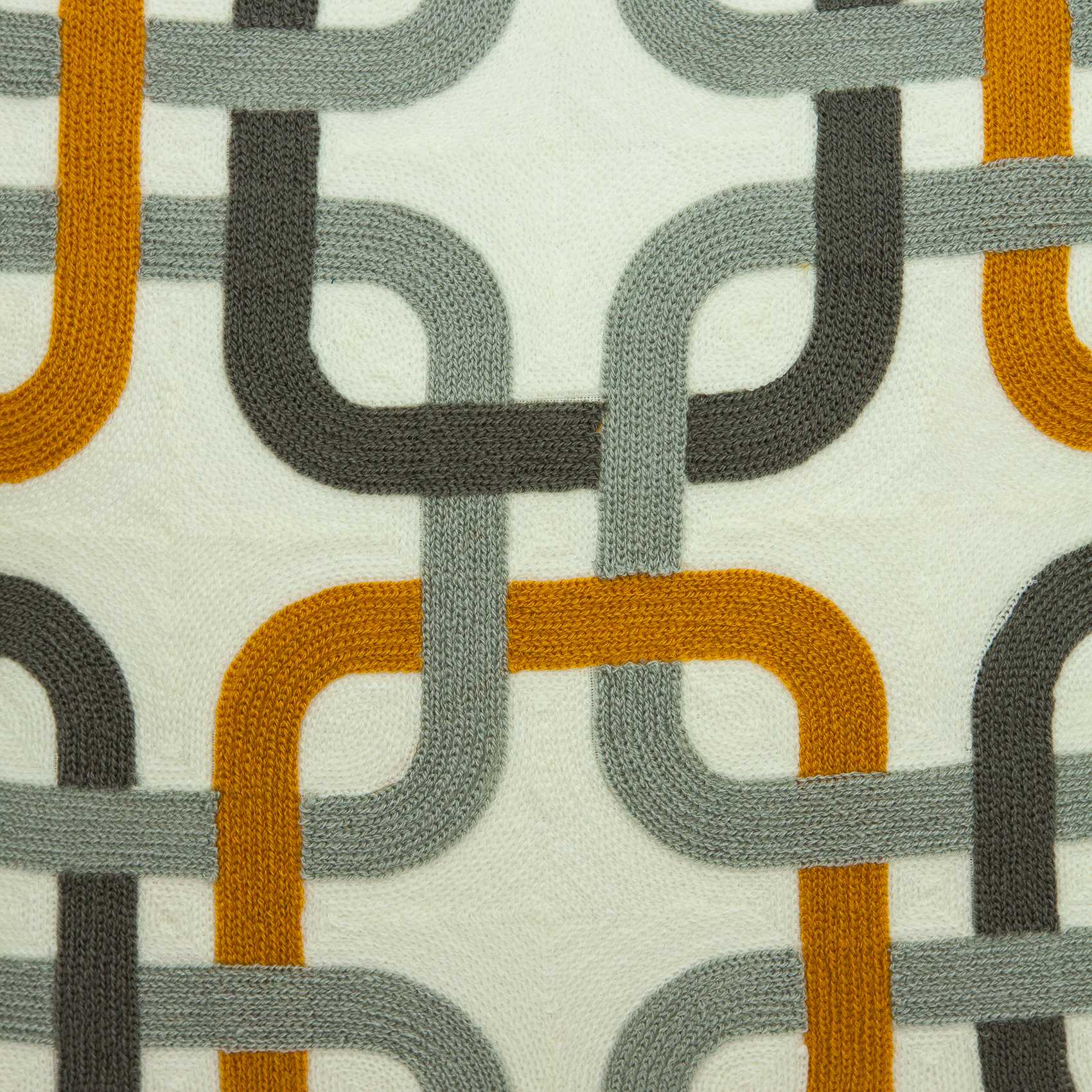 20" x 0.5" x 20" Transitional Gray, Orange & White Accent Pillow Cover