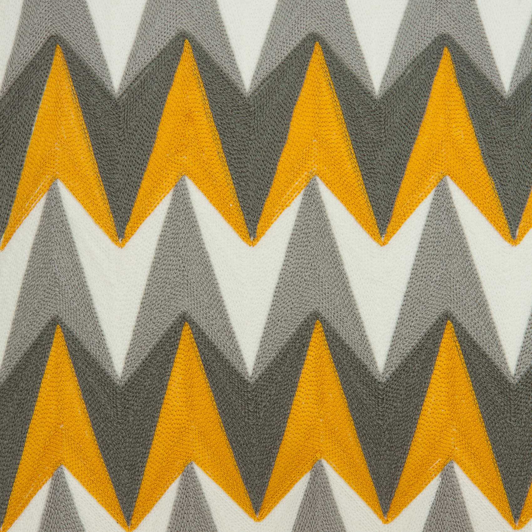 20" x 0.5" x 20" Transitional Gray, Orange & White Cotton Pillow Cover