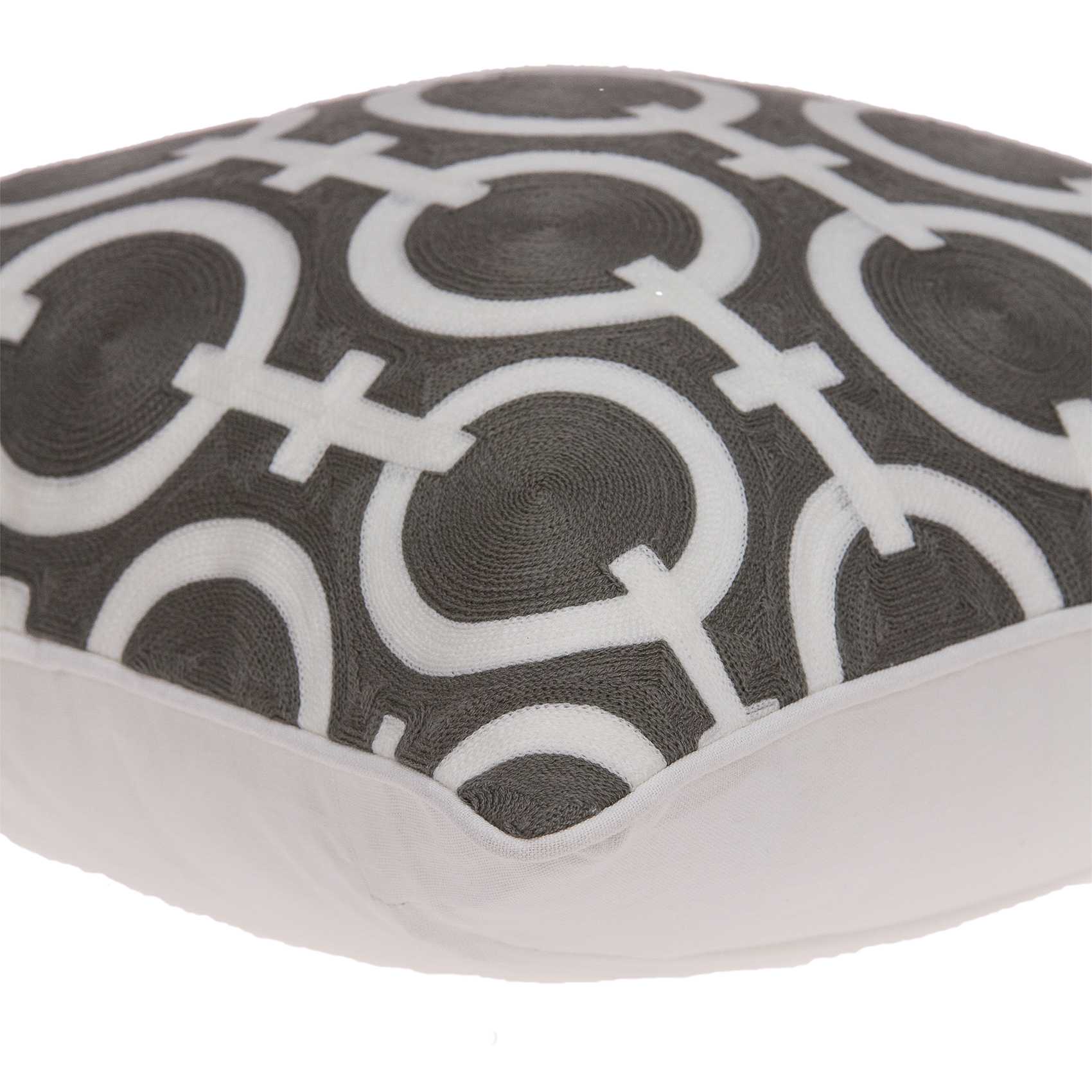 20" x 0.5" x 20" Transitional Gray and White Cotton Pillow Cover