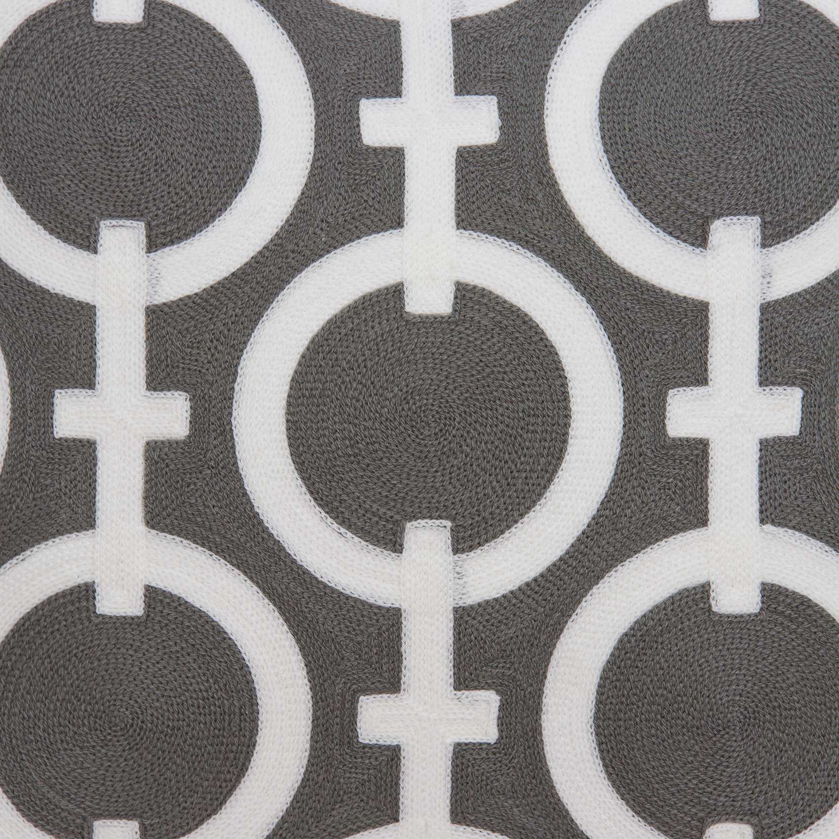 20" x 0.5" x 20" Transitional Gray and White Cotton Pillow Cover