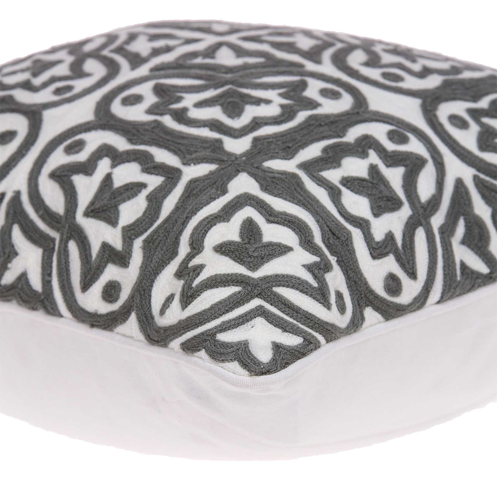 20" x 0.5" x 20" Stunning Traditional Gray and White Pillow Cover