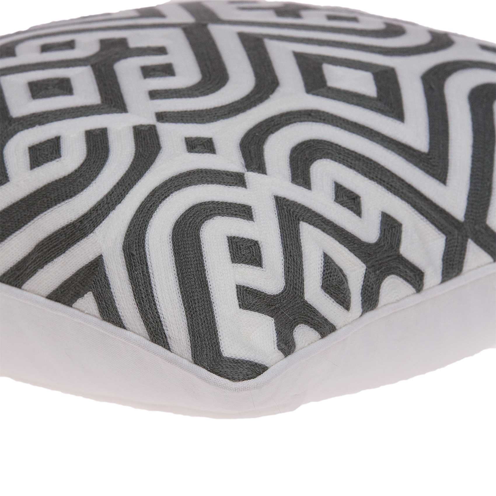 20" x 0.5" x 20" Elegant Traditional Gray and White Pillow Cover