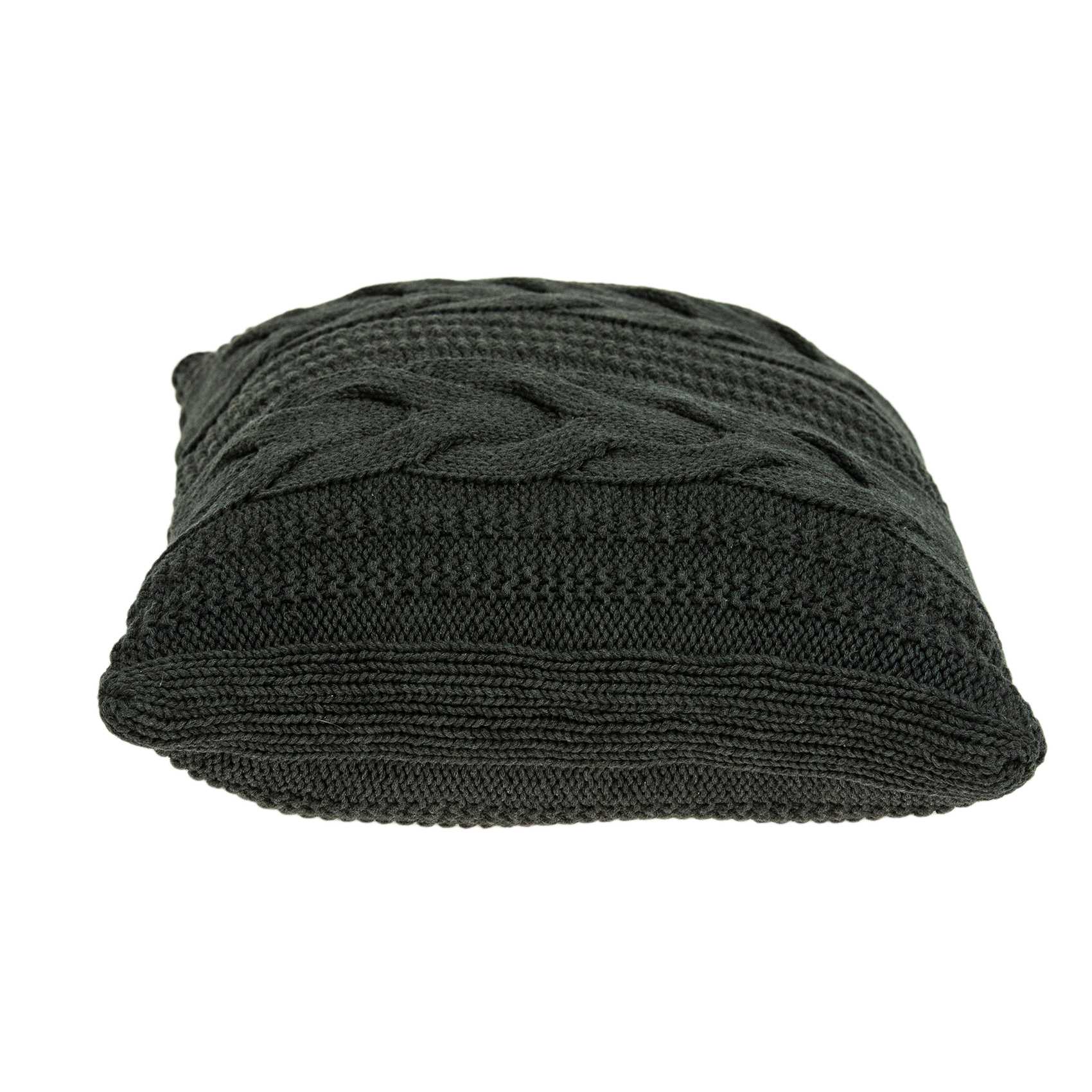 Gray Sweater Knit Lumbar Accent Pillow Cover