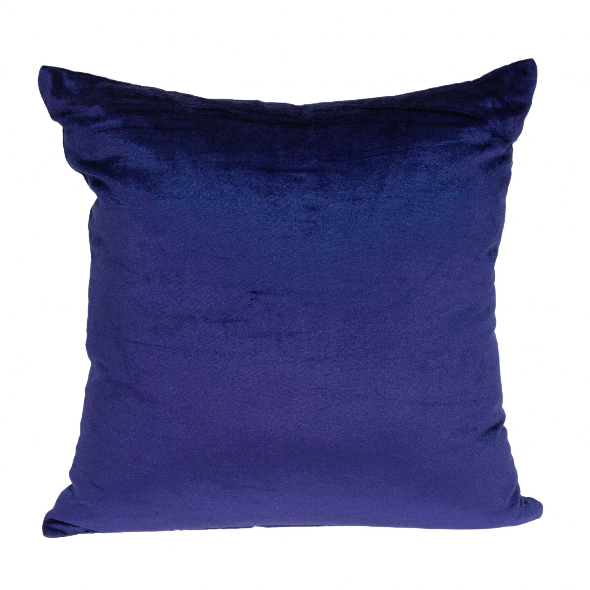 20" x 7" x 20" Transitional Royal Blue Solid Pillow Cover With Poly Insert