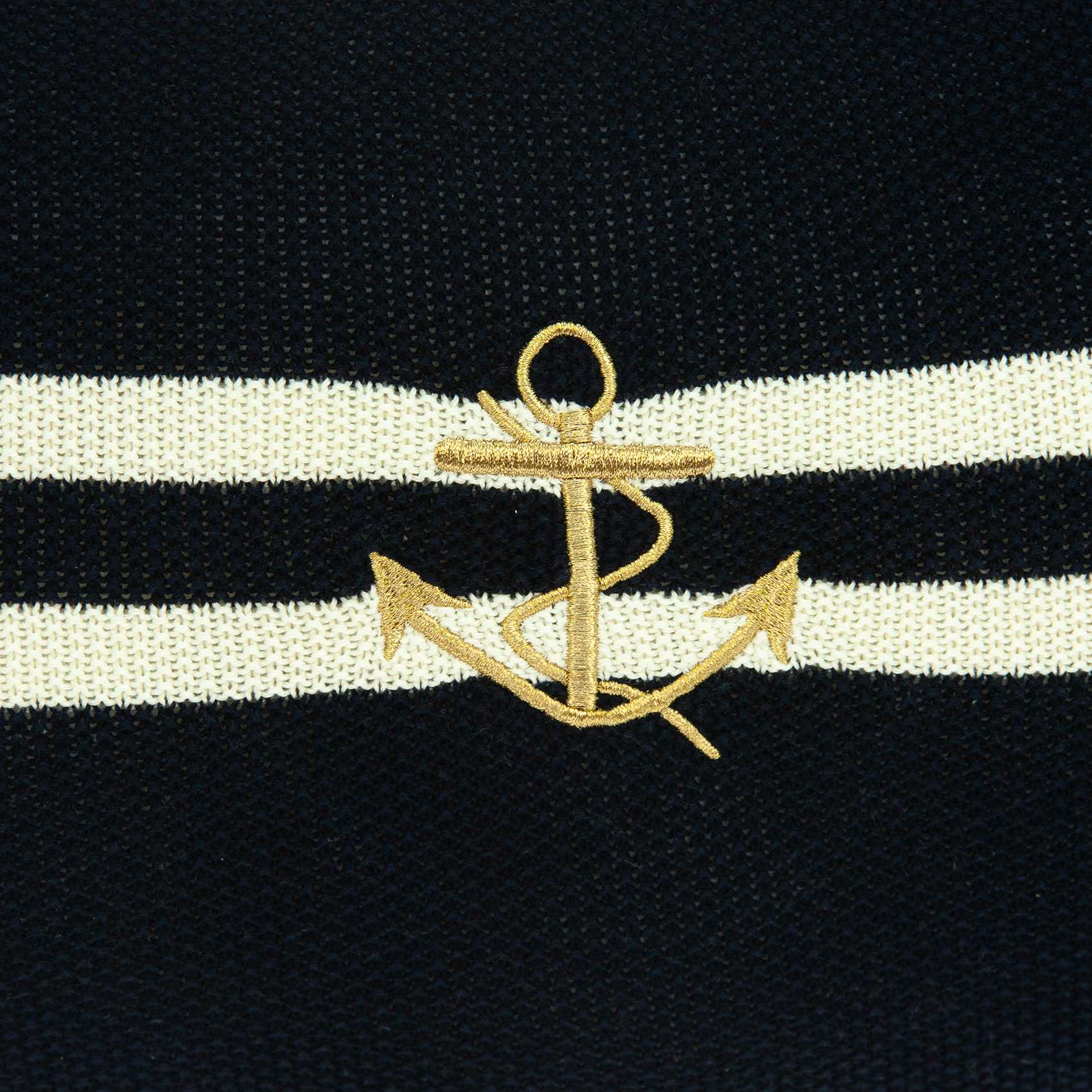 Black and Gold Anchor Decorative Pillow