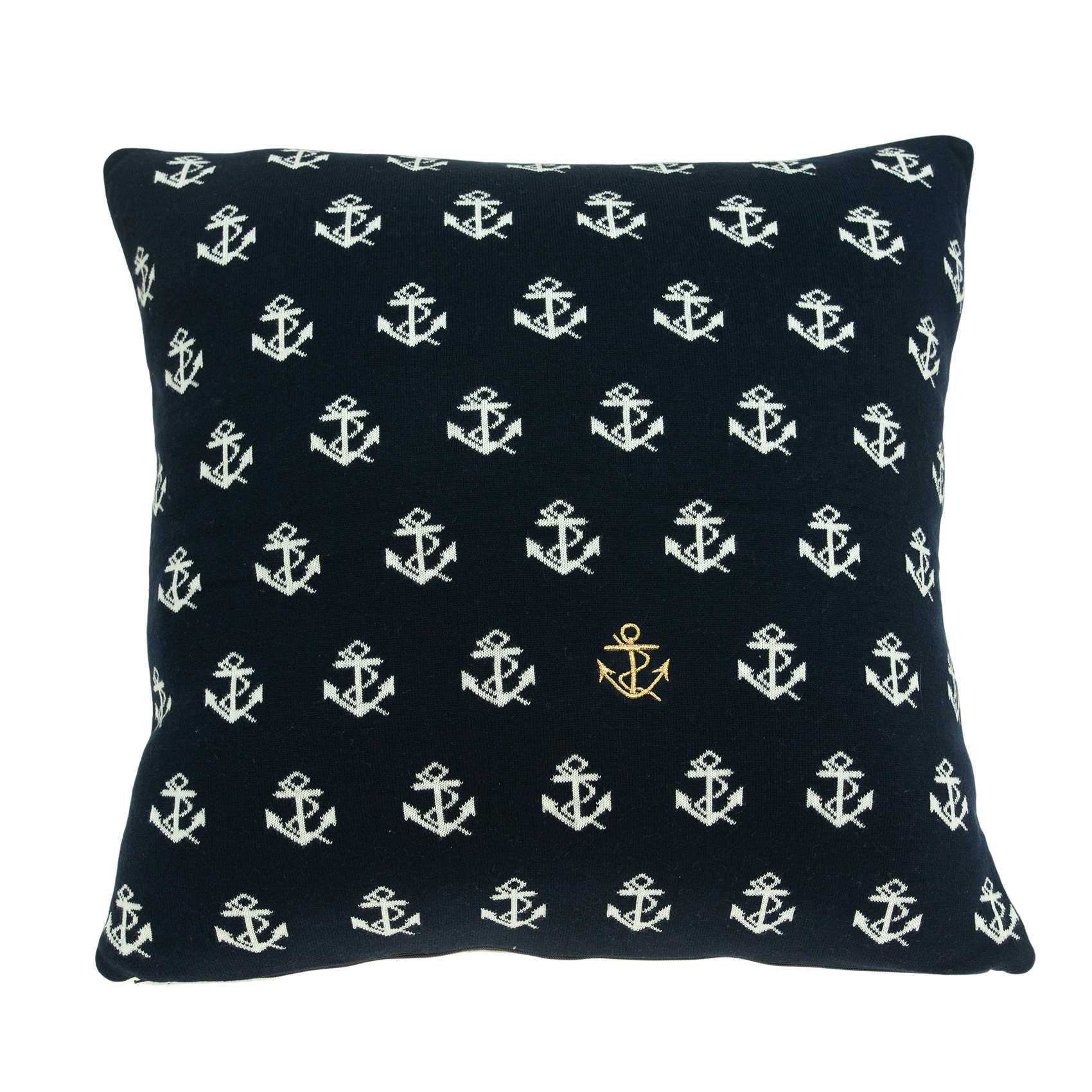 20" x 7" x 20" Nautical Blue Pillow Cover With Poly Insert