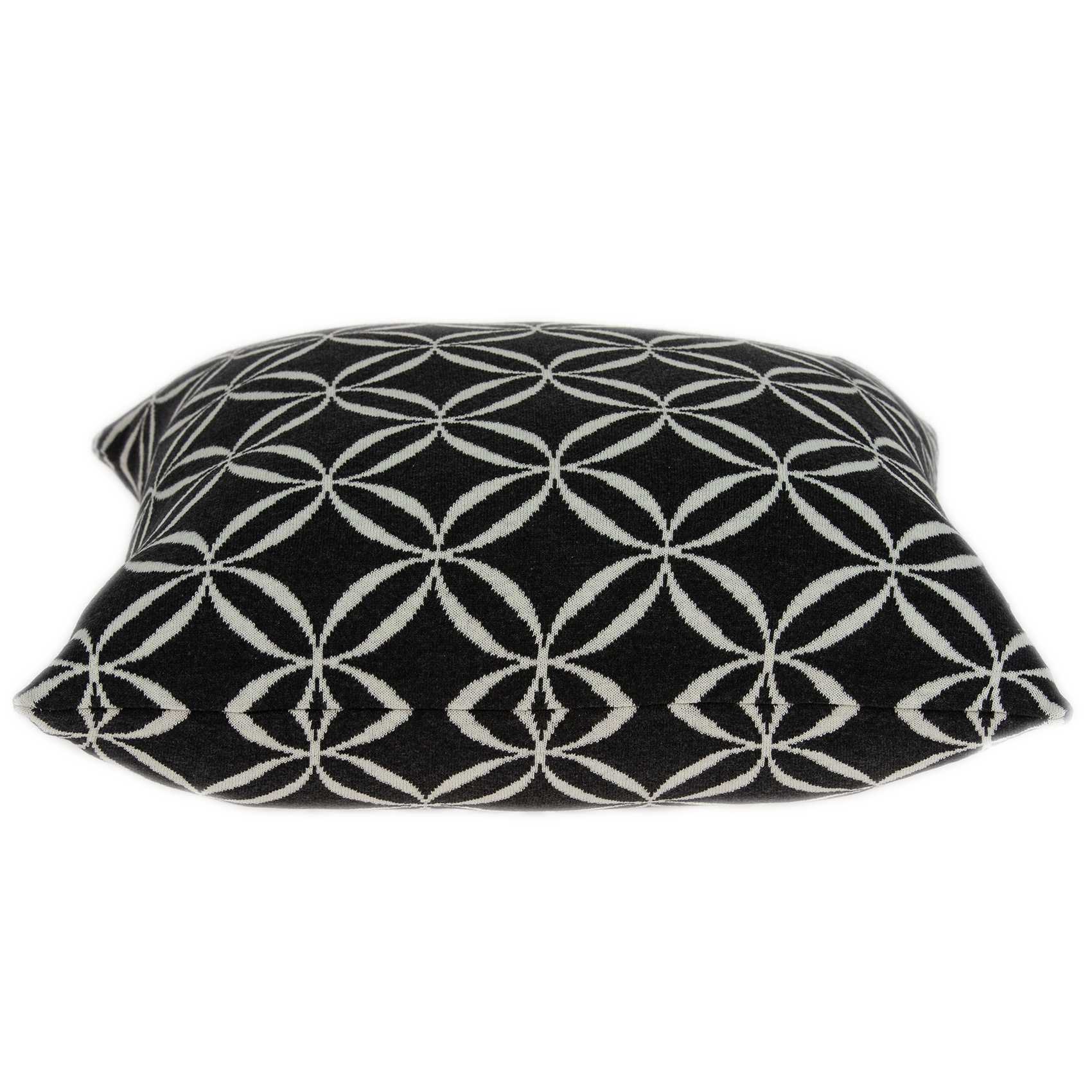 20" x 7" x 20" Transitional Black Pillow Cover With Poly Insert