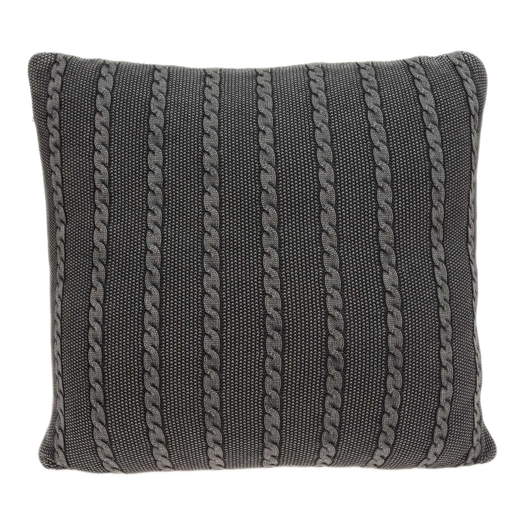 18" x 5" x 18" Transitional Charcoal Pillow Cover With Poly Insert