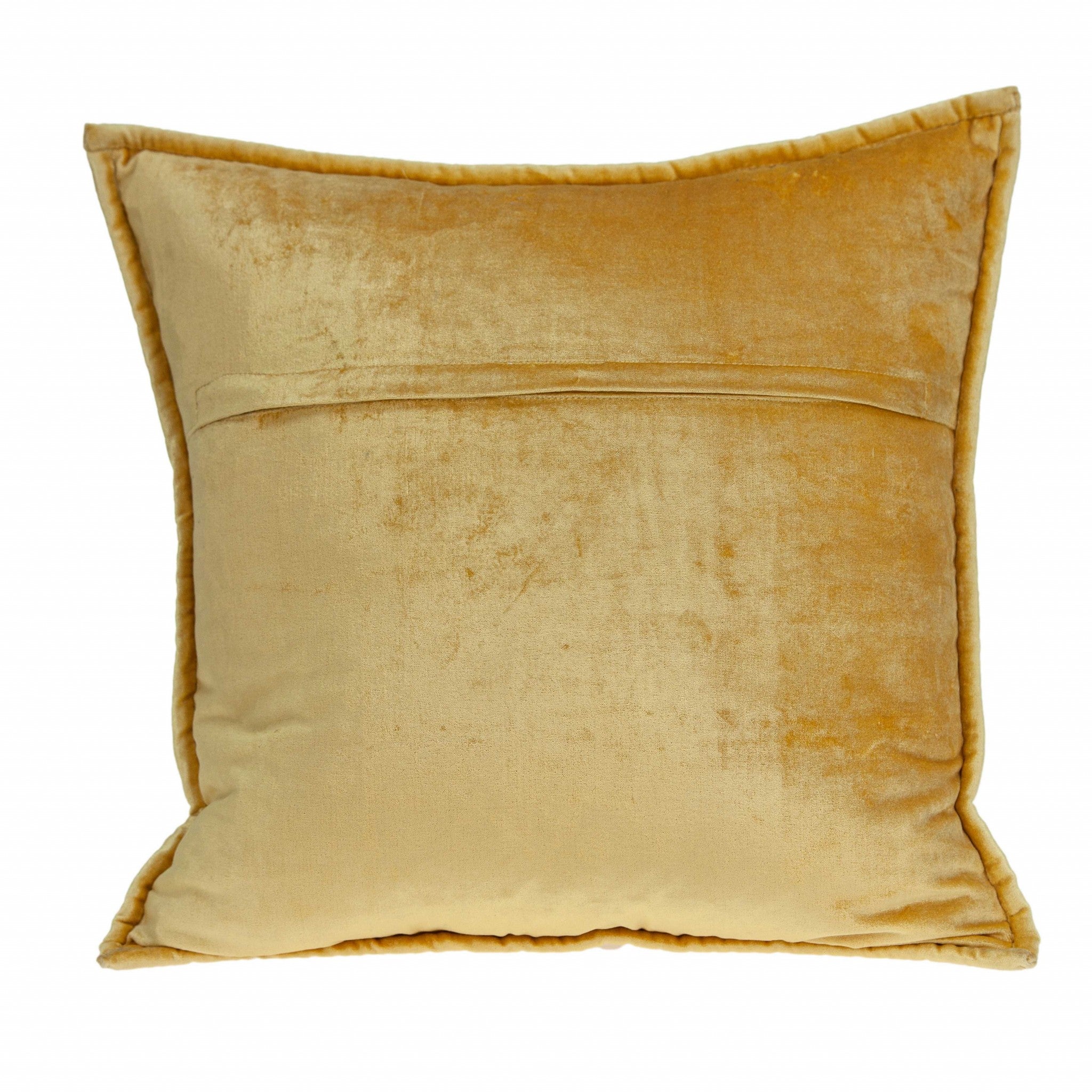 20" x 7" x 20" Transitional Yellow Solid Quilted Pillow Cover With Poly Insert