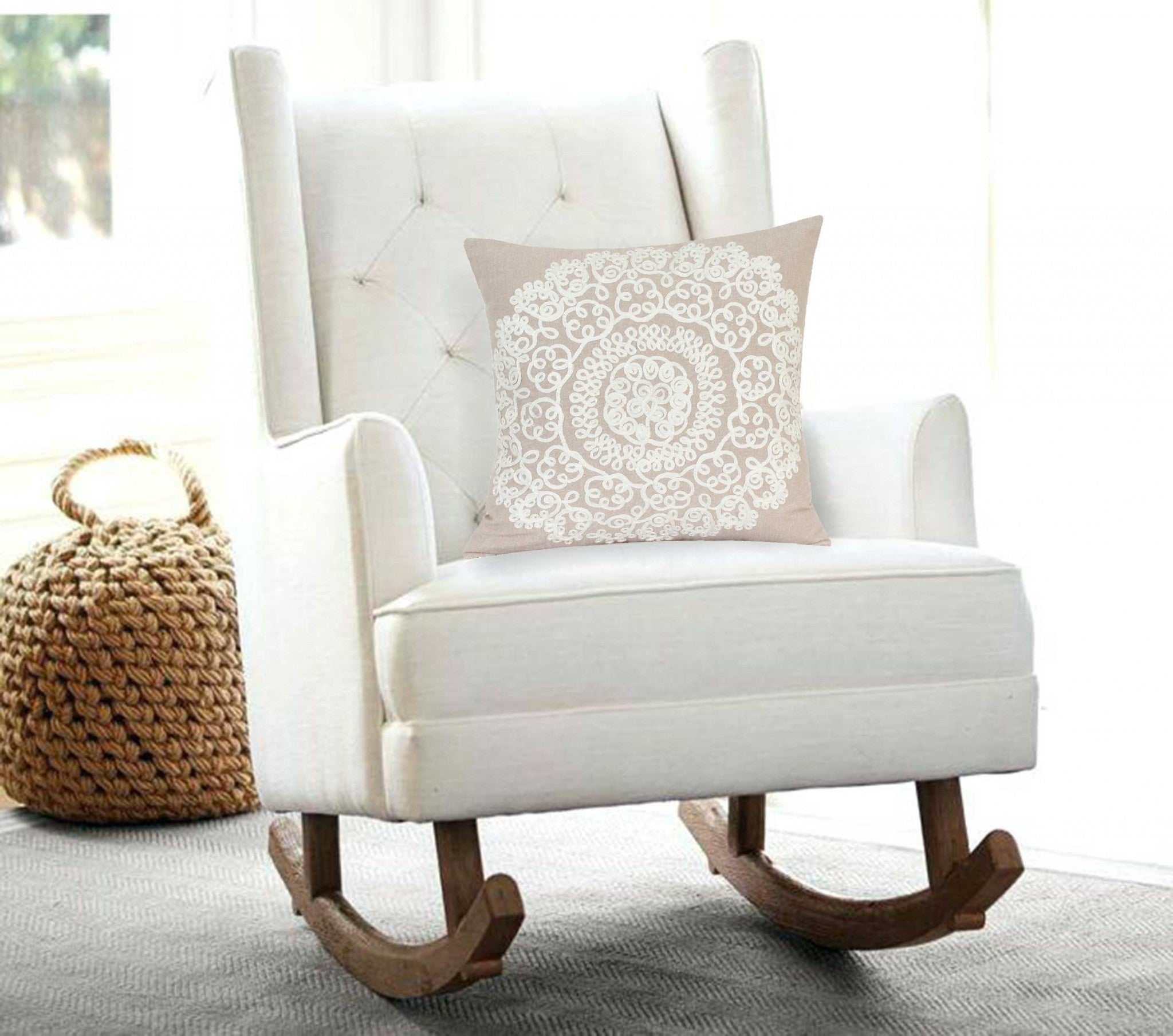 20" x 0.5" x 20" Traditional Tan Pillow Cover