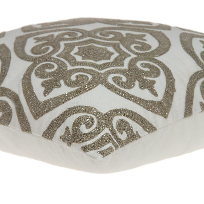 20" x 0.5" x 20" Bling Ivory Pillow Cover