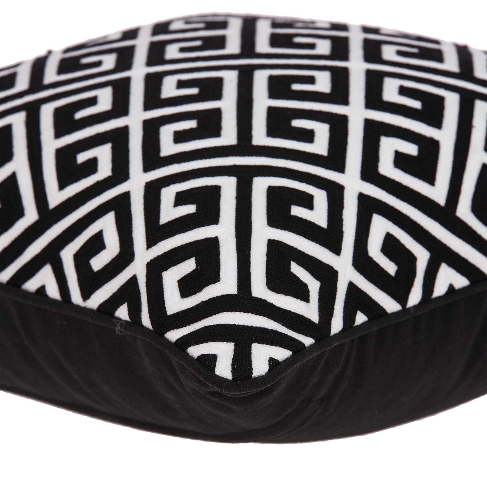 20" x 7" x 20" Cool Transitional Black and White Pillow Cover With Poly Insert