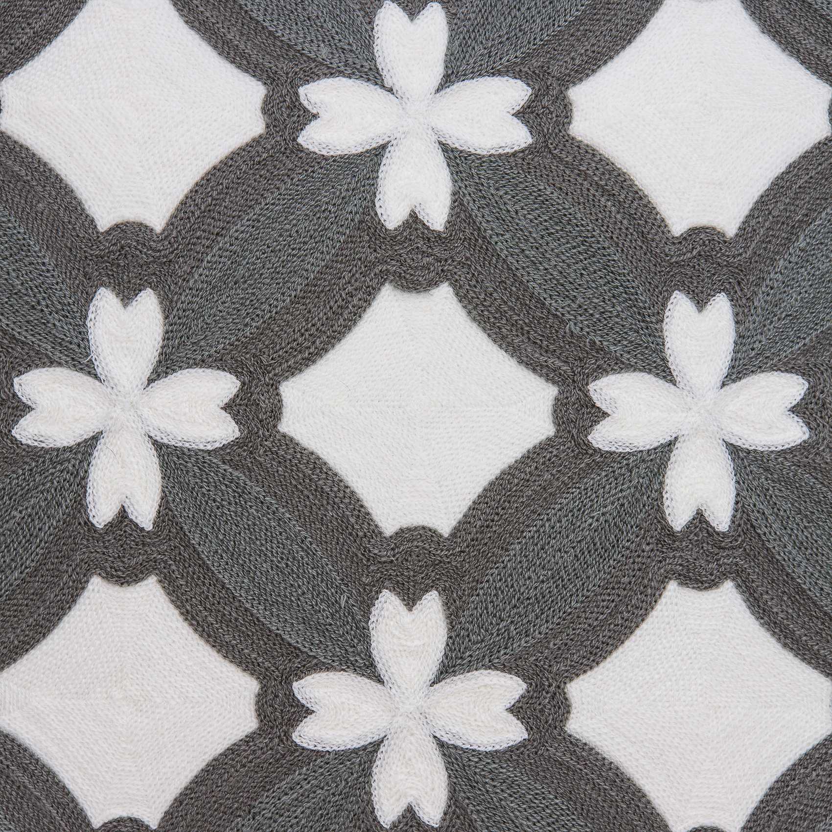 20" x 7" x 20" Transitional Gray and White Pillow Cover With Poly Insert