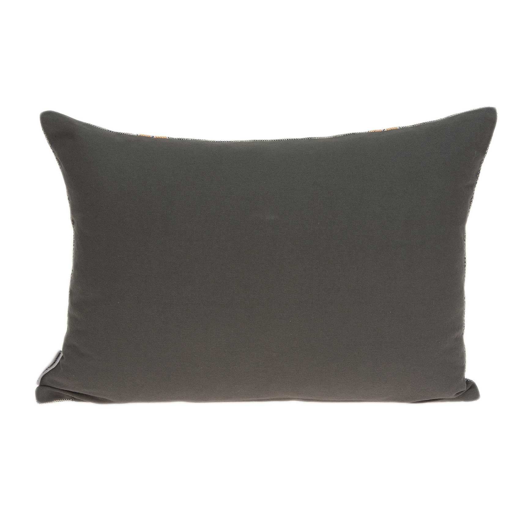 20" x 6" x 14" Transitional Gray And Orange Pillow Cover With Down Insert