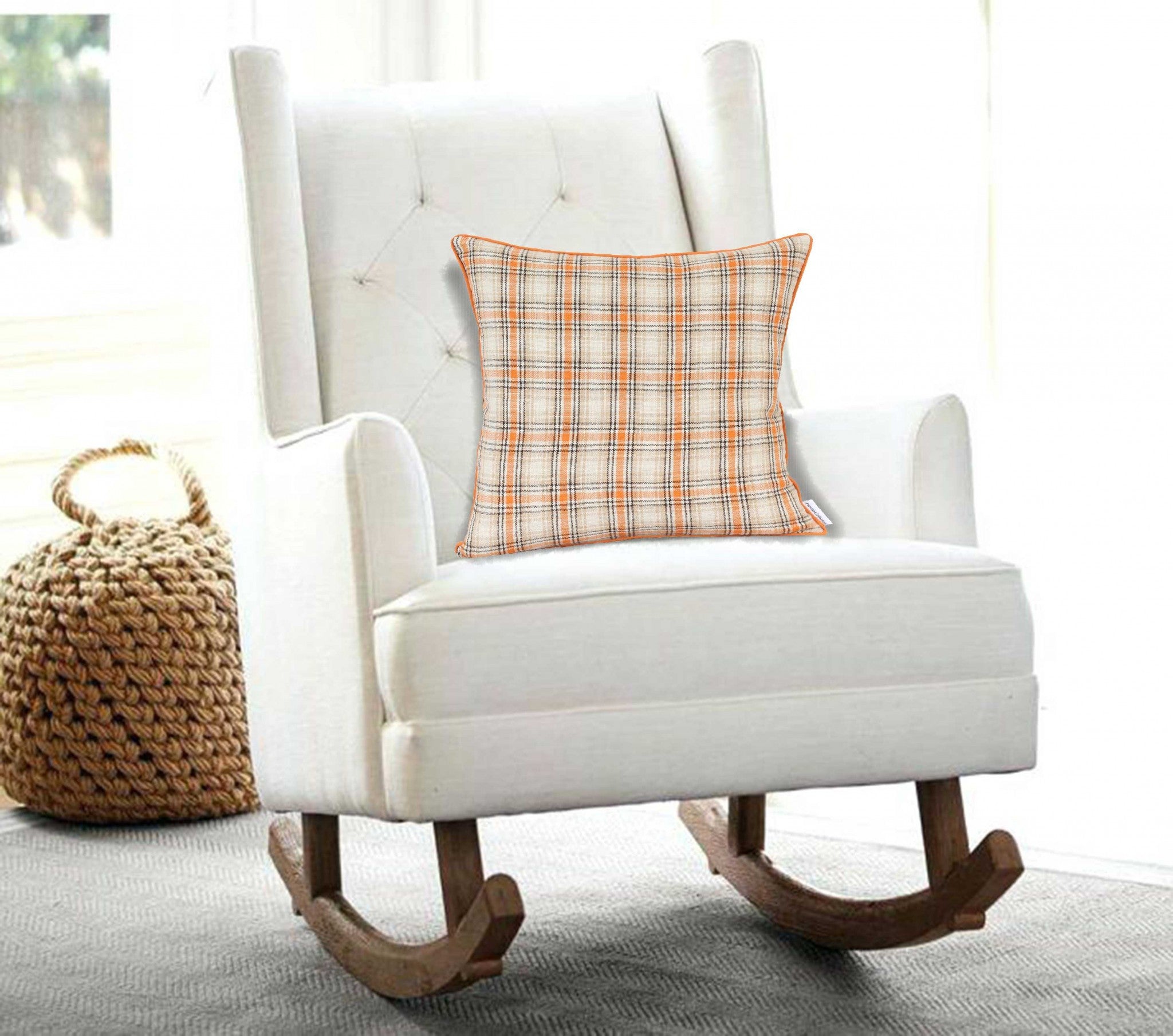 20" x 7" x 20" Multicolor Pillow Cover With Down Insert