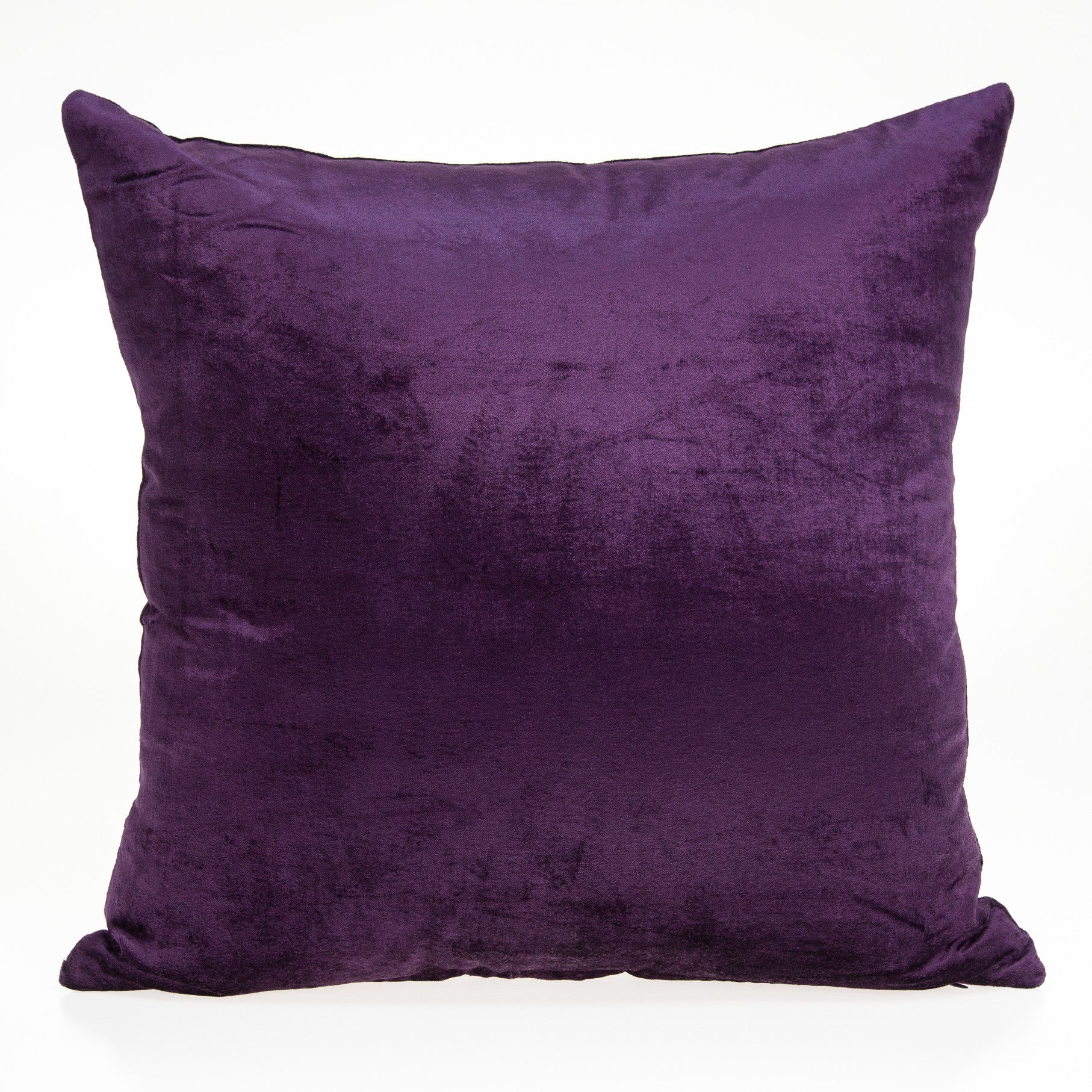 22" x 7" x 22" Transitional Purple Solid Pillow Cover With Down Insert
