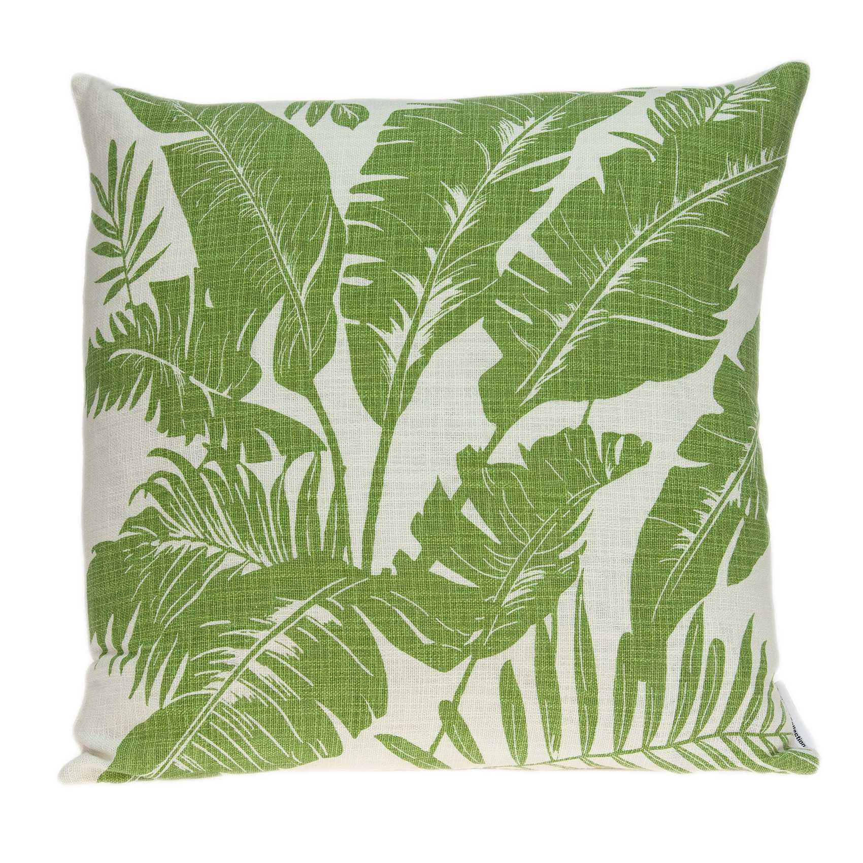 20" x 7" x 20" Tropical Green Pillow Cover With Down Insert