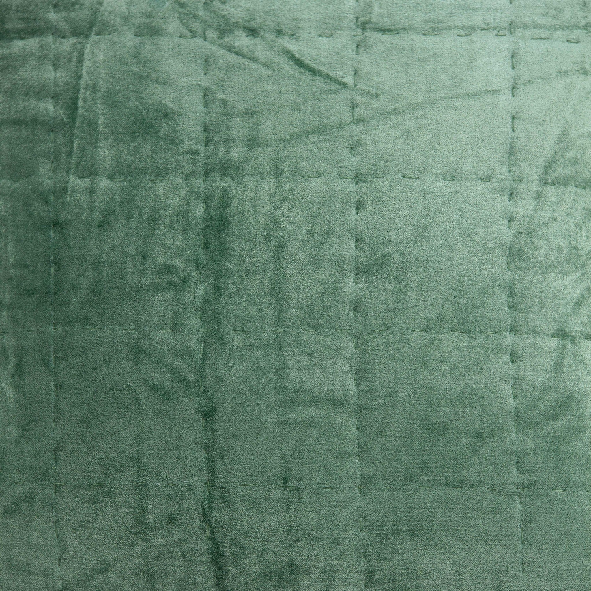 20" x 7" x 20" Transitional Green Solid Quilted Pillow Cover With Down Insert