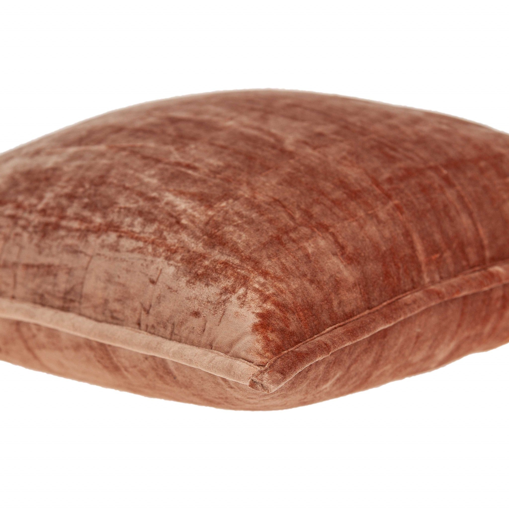 20" x 7" x 20" Transitional Orange Solid Quilted Pillow Cover With Down Insert