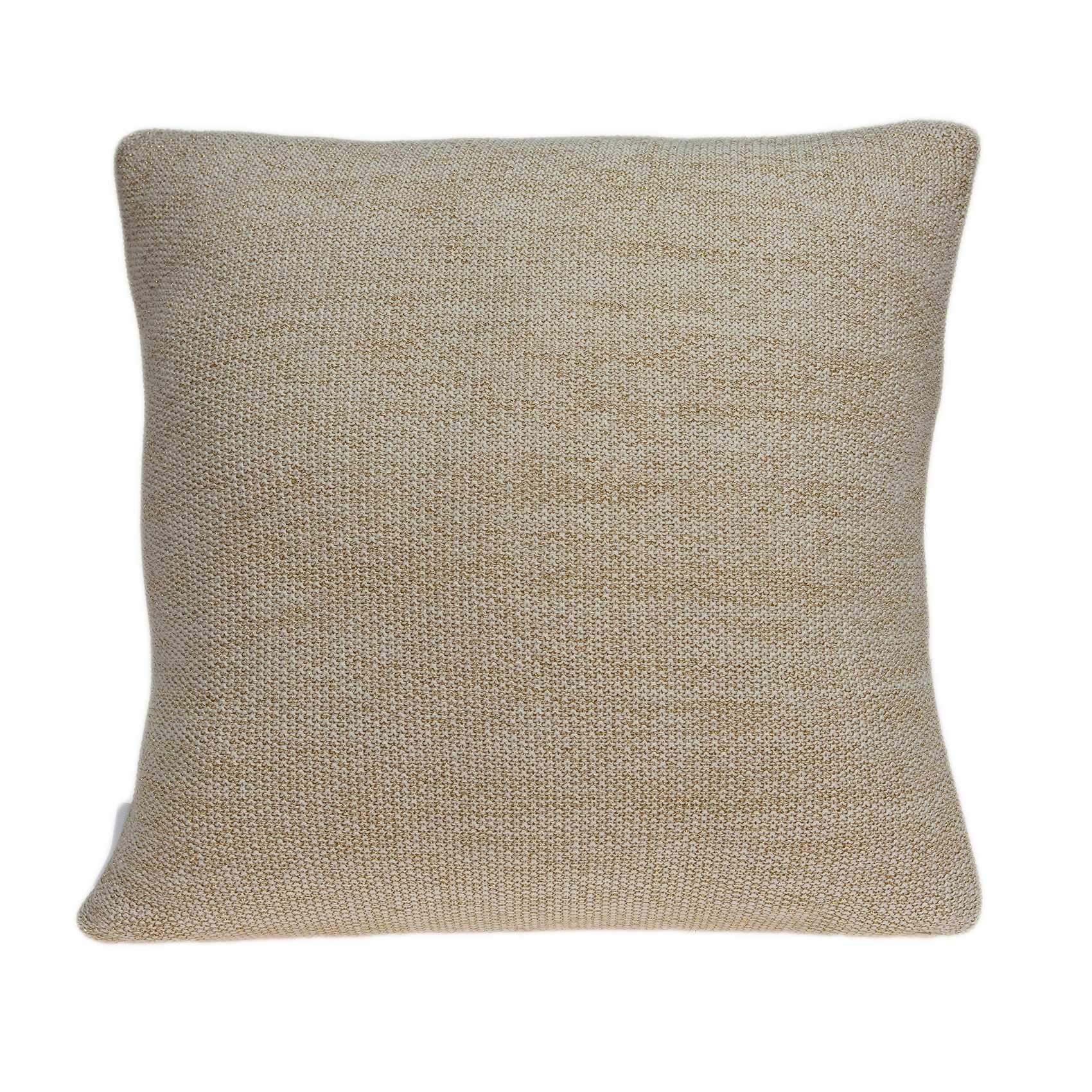 20" x 7" x 20" Elegant Transitional Tan Pillow Cover With Down Insert