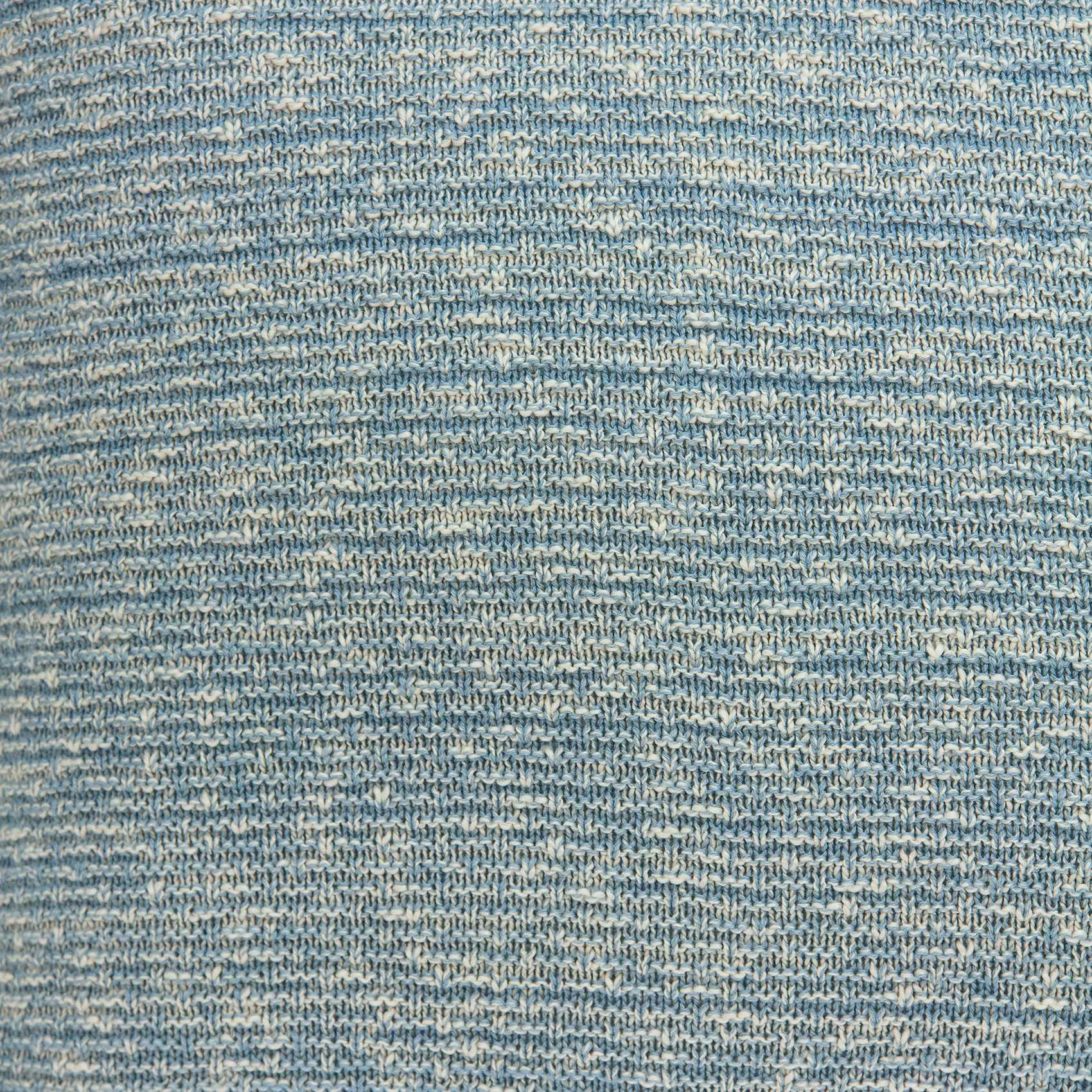 20" x 7" x 20" Transitional Blue Cotton Pillow Cover With Down Insert