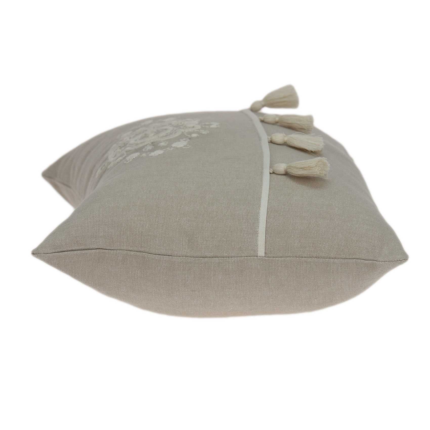 20" x 6" x 14" Transitional Beige Pillow Cover With Down Insert