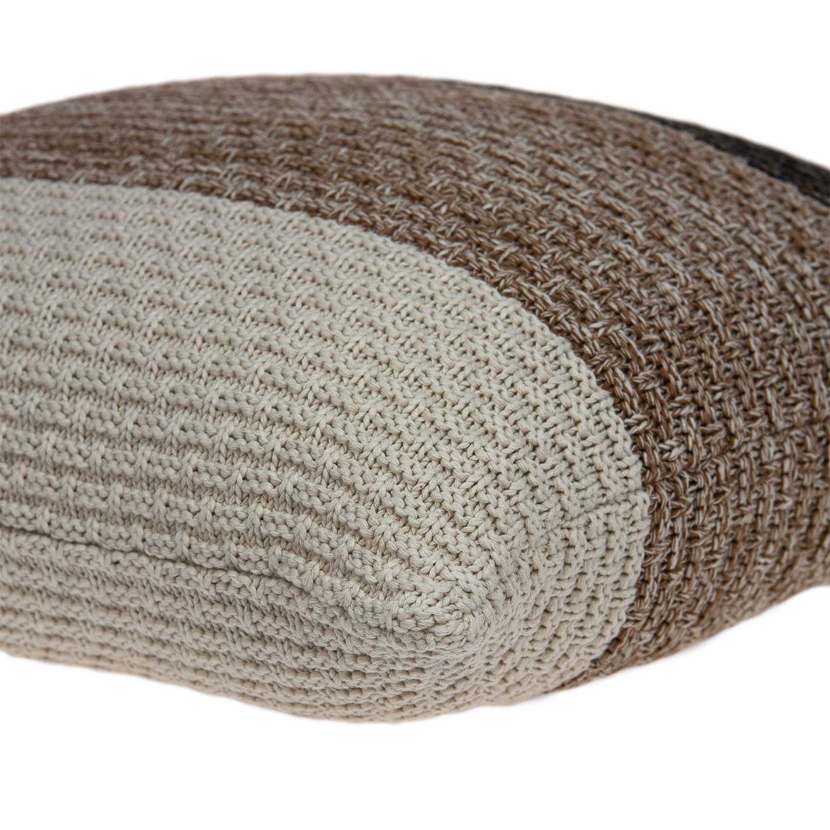 20" x 7" x 20" Transitional Brown And Cream Pillow Cover With Down Insert