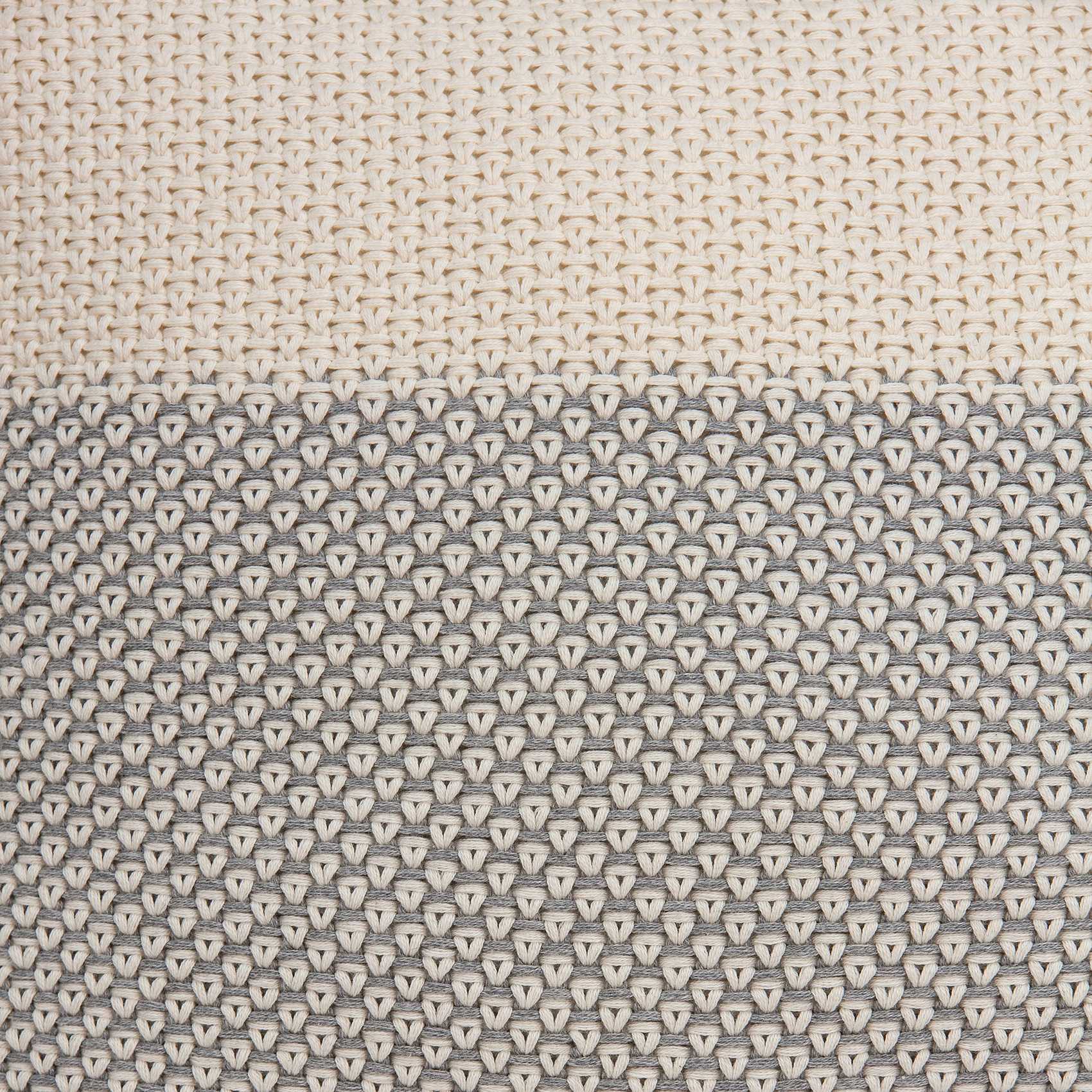 20" x 7" x 20" Cool Transitional Tan Pillow Cover With Down Insert