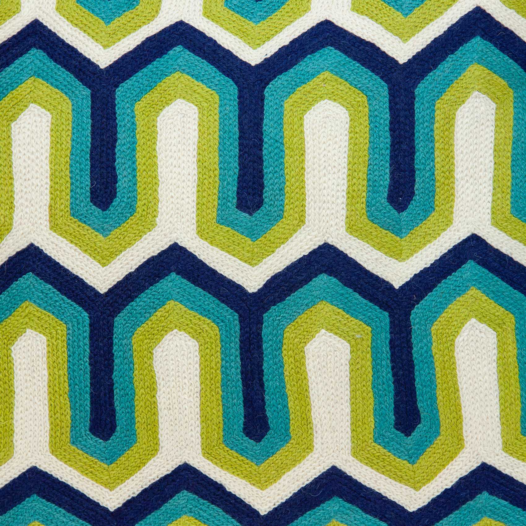 20" x 7" x 20" Handmade Transitional Multicolored Pillow Cover With Poly Insert