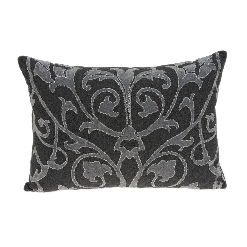 20" x 6" x 14" Traditional Gray Pillow Cover With Down Insert