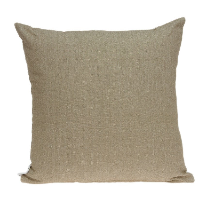 20" x 7" x 20" Clean Line Transitional Beige Pillow Cover With Down Insert