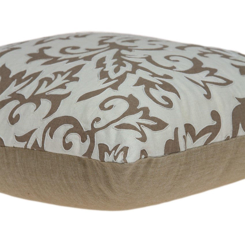 20" x 7" x 20" Clean Line Transitional Beige Pillow Cover With Down Insert