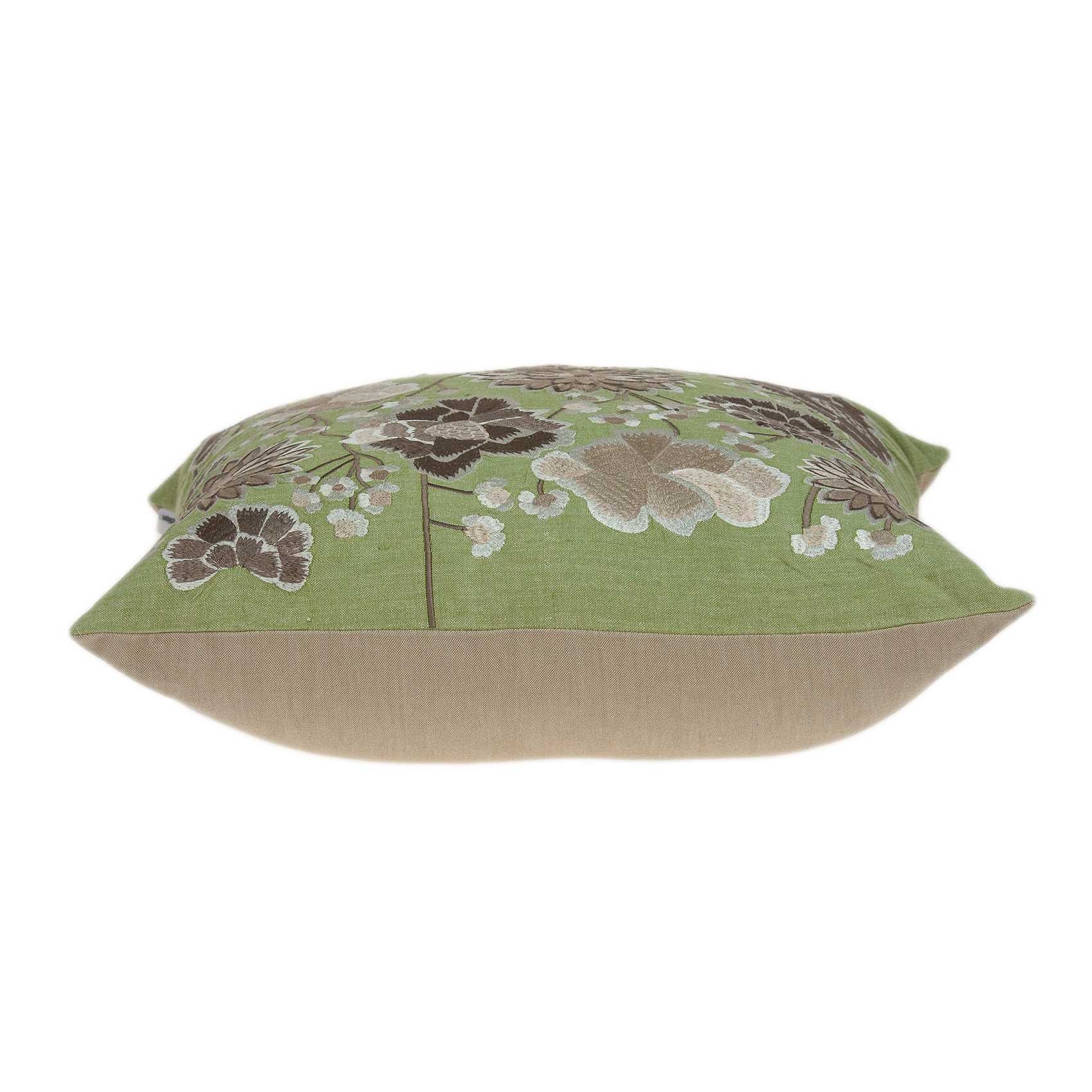 20" x 7" x 20" Cool Tropical Green Pillow Cover With Down Insert