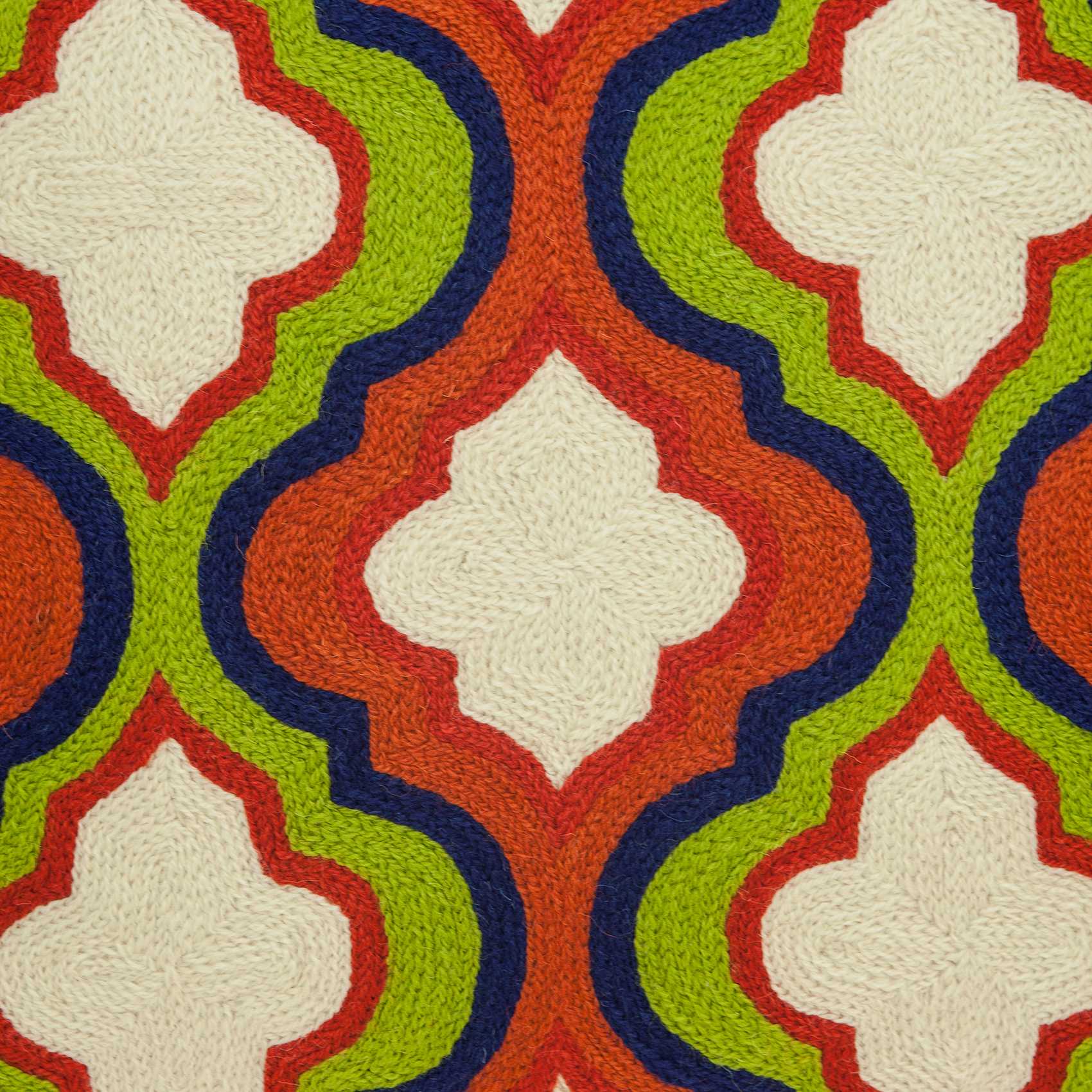 20" x 7" x 20" Handmade Traditional Multicolored Pillow Cover With Down Insert